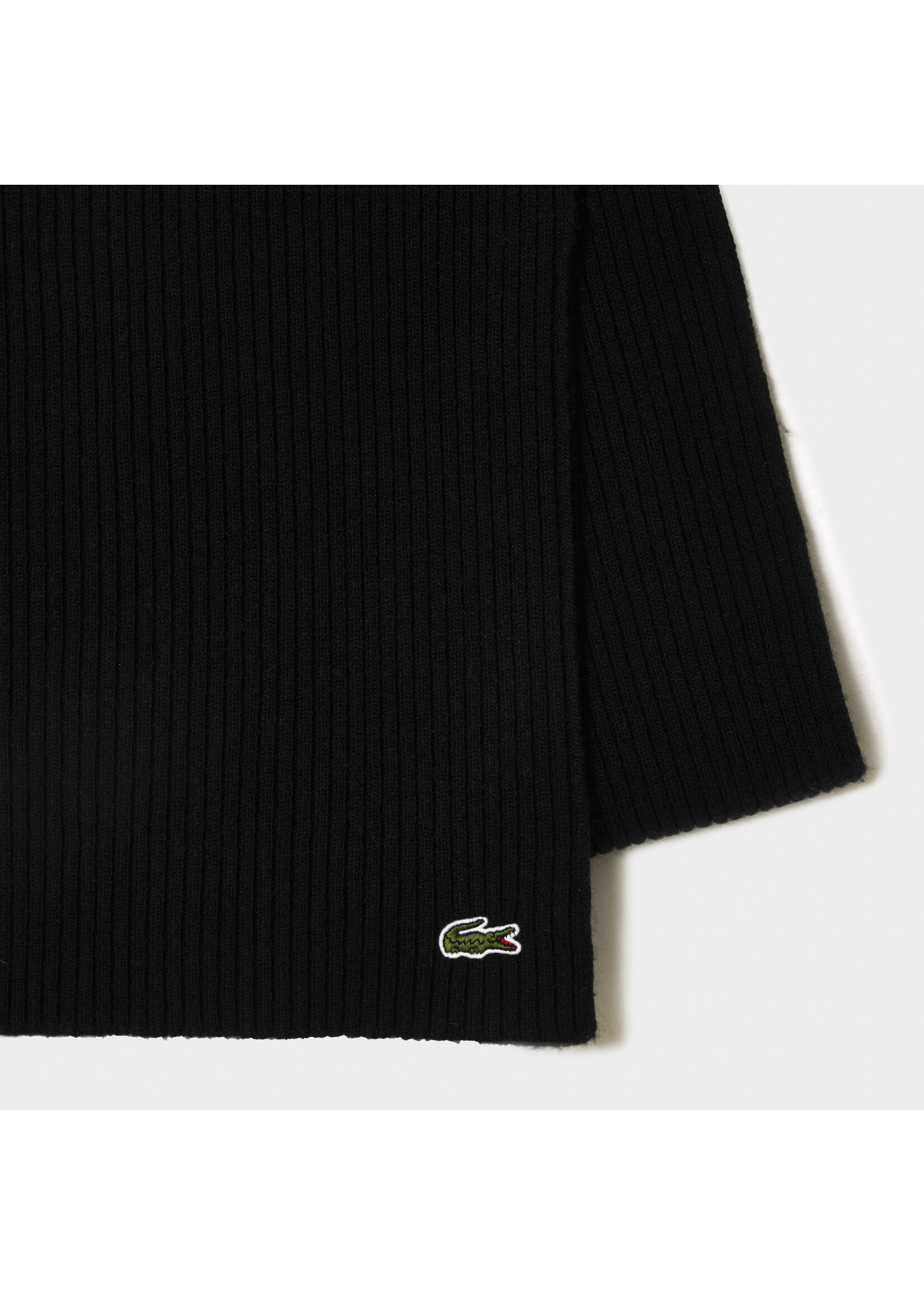 LACOSTE Unisex Ribbed Wool Scarf