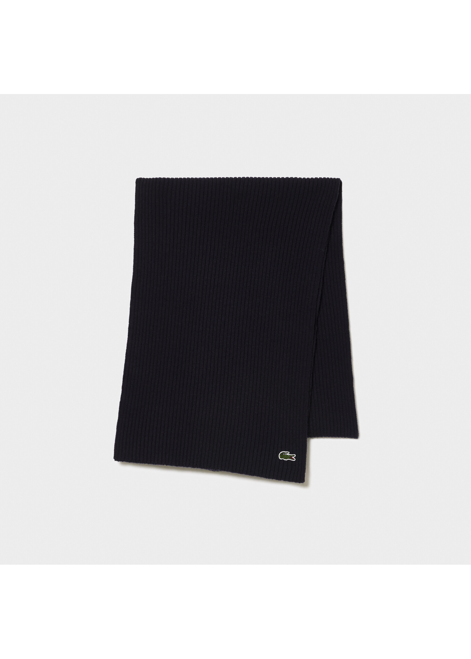 LACOSTE Unisex Ribbed Wool Scarf