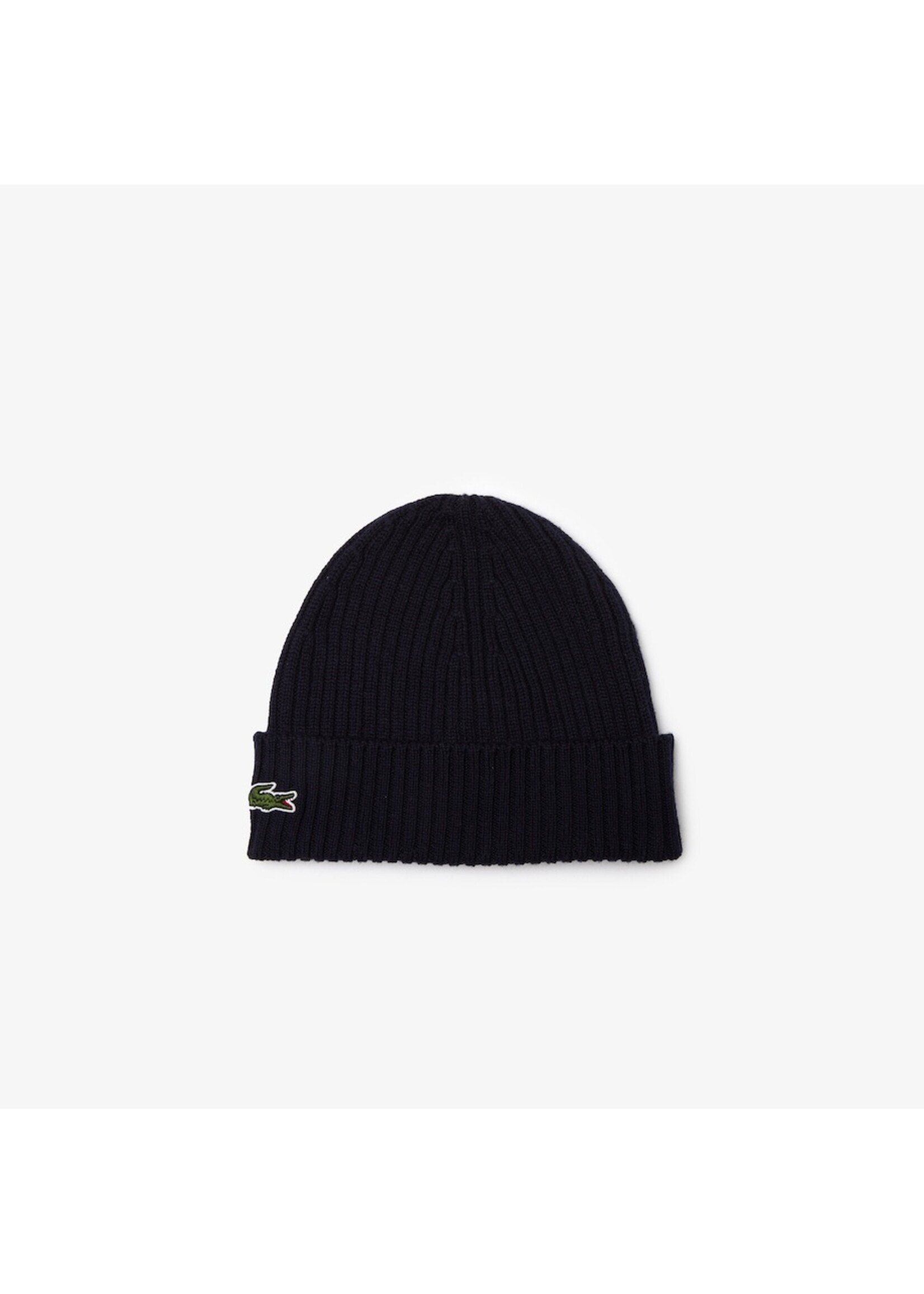 LACOSTE Unisex Ribbed Wool Beanie