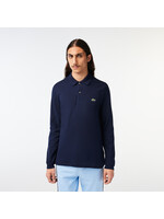 LACOSTE Polo original en coton manches longues Bleu Marine-Homme