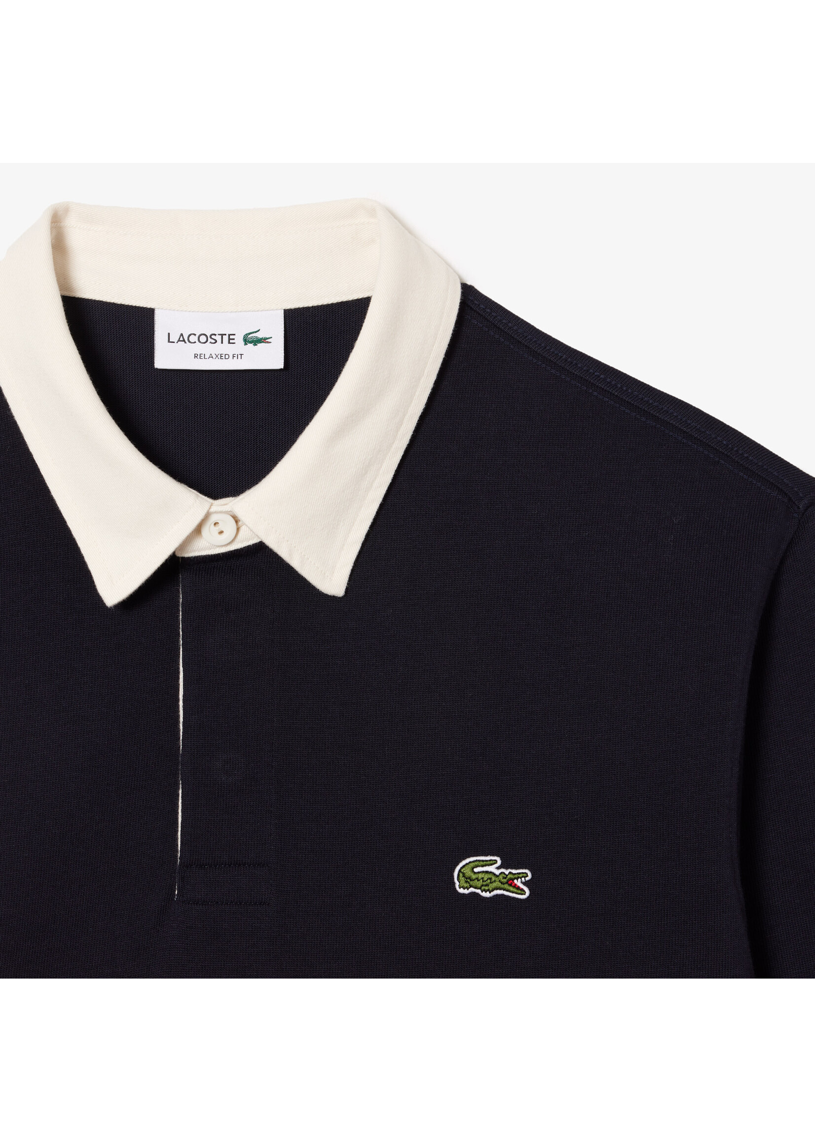 LACOSTE Polo color-block inspiration rugby en coton Bleu Marine