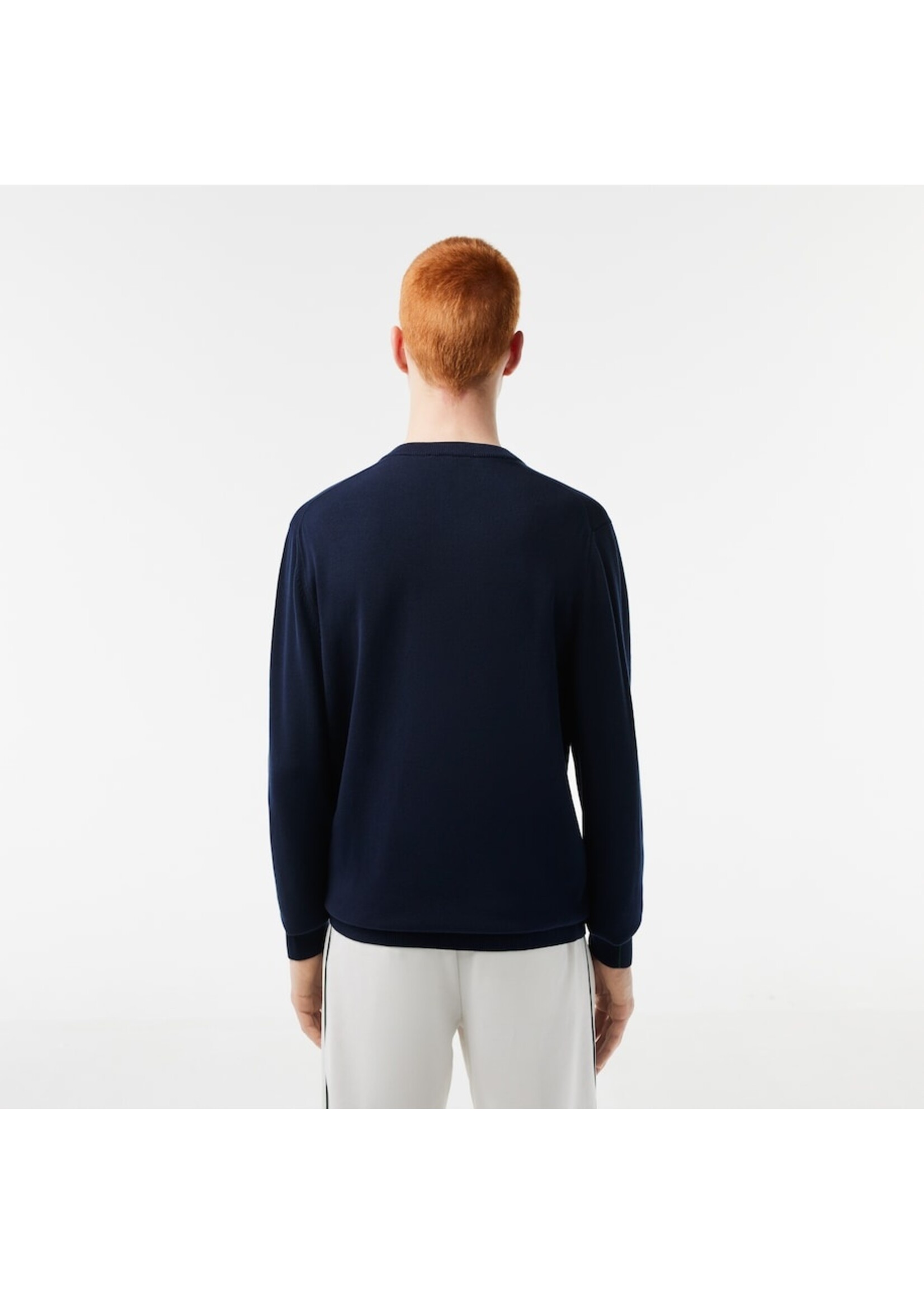 LACOSTE Men's V-Neck Organic Cotton Sweater