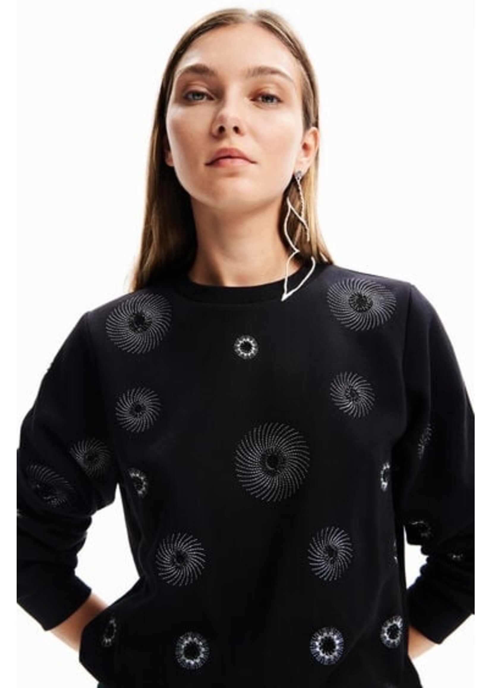DESIGUAL Geometric embroidered sweatshirt