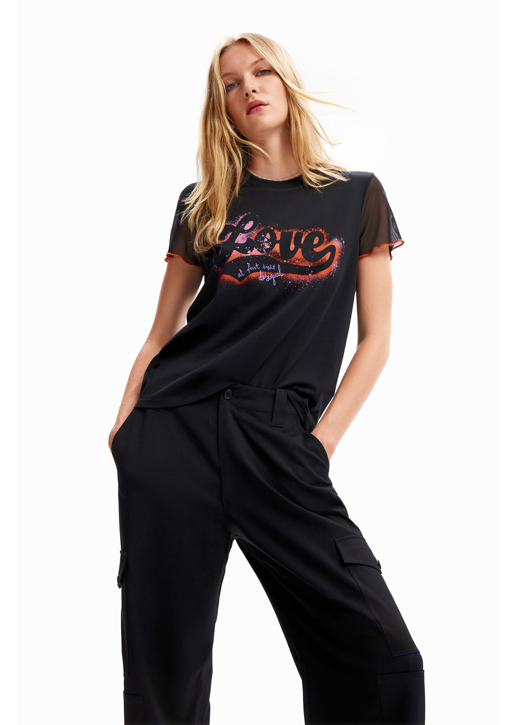DESIGUAL Pantalon cargo ample-Femme