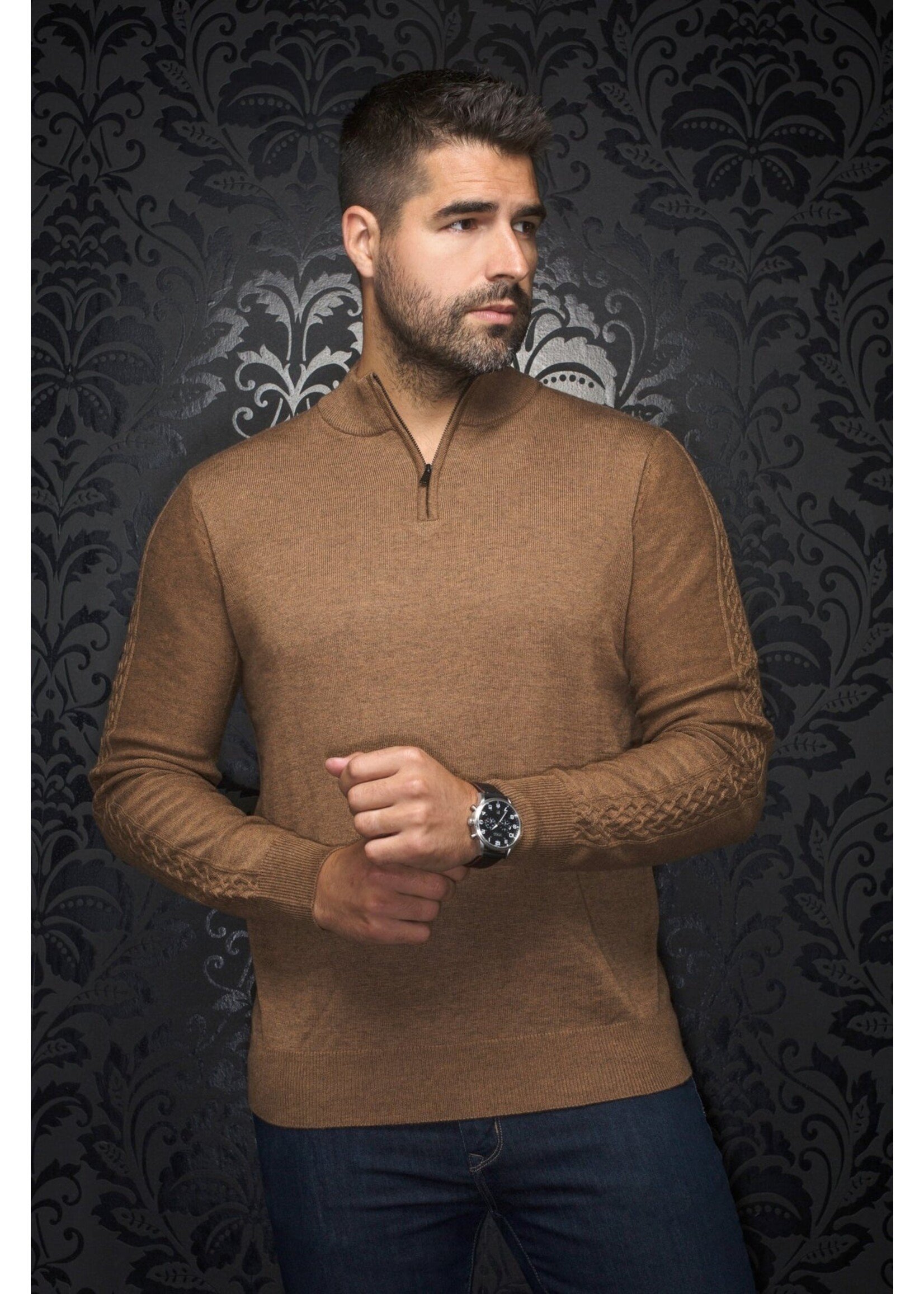 AU NOIR MERINO WOOL SWEATER | MESTA, CAMEL