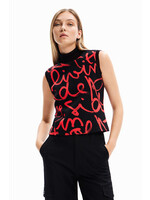 DESIGUAL T-shirt sans manches avec messages contrastants-Femme