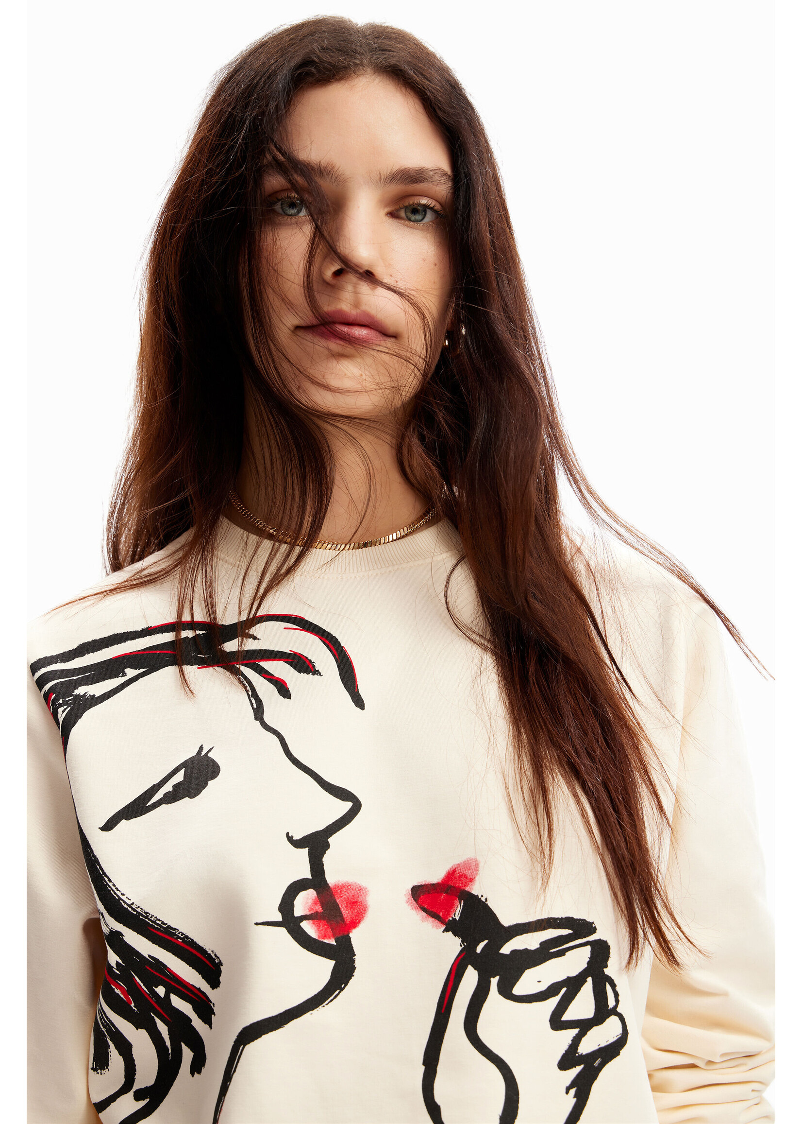 DESIGUAL Women's arty illustration sweatshirt