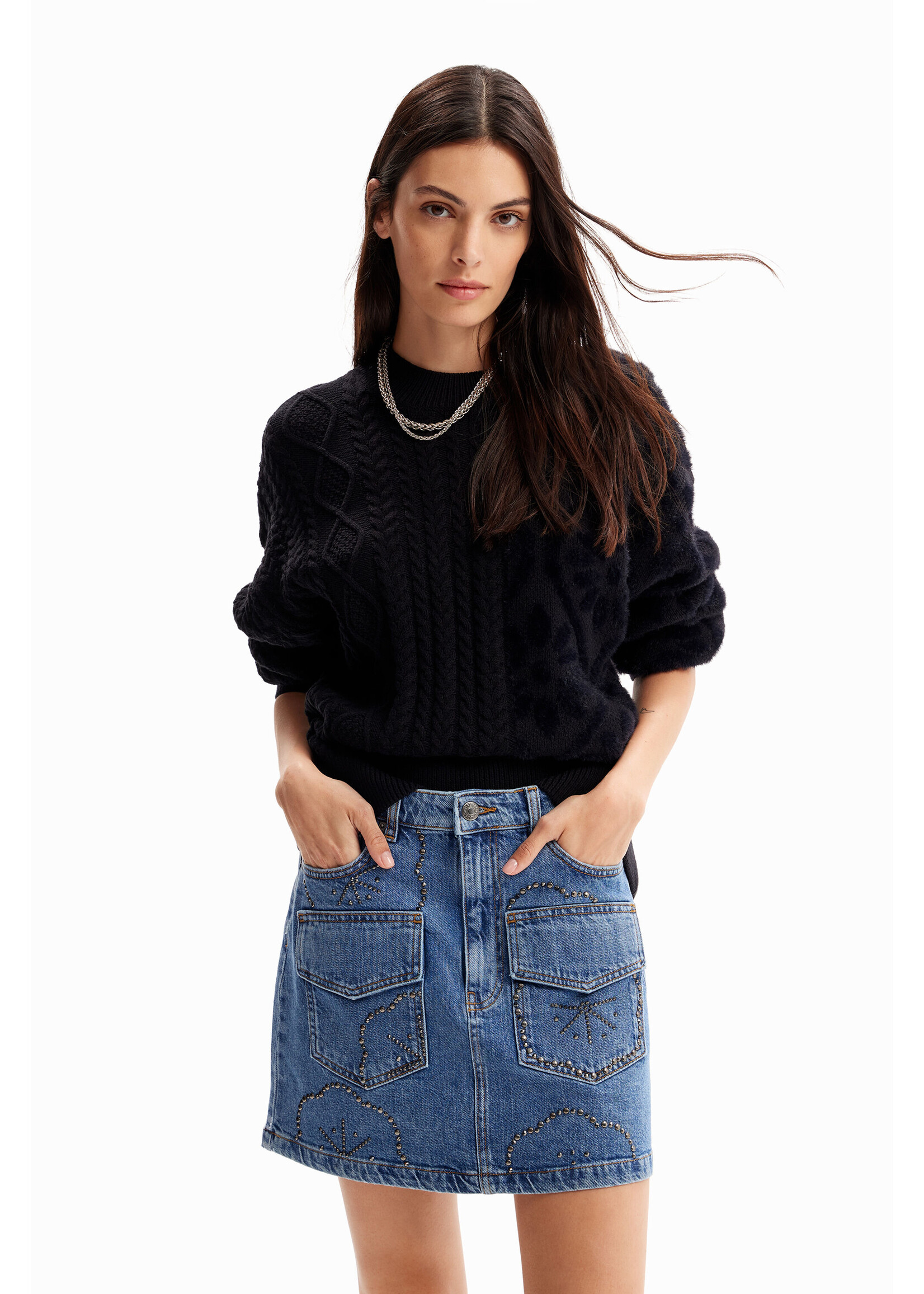 DESIGUAL Pull oversize combiné-Femme