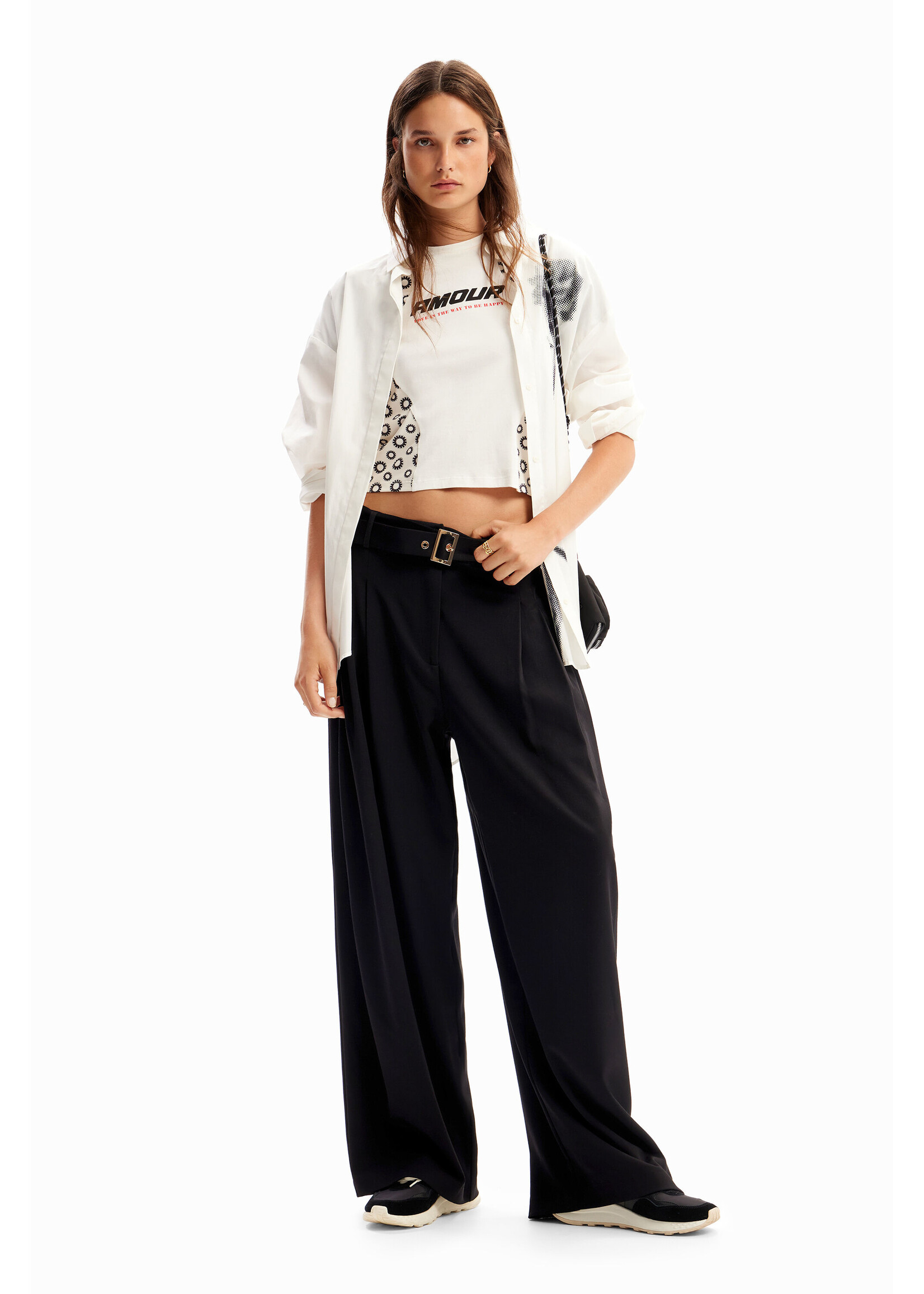 DESIGUAL Women's wide tailored trousers