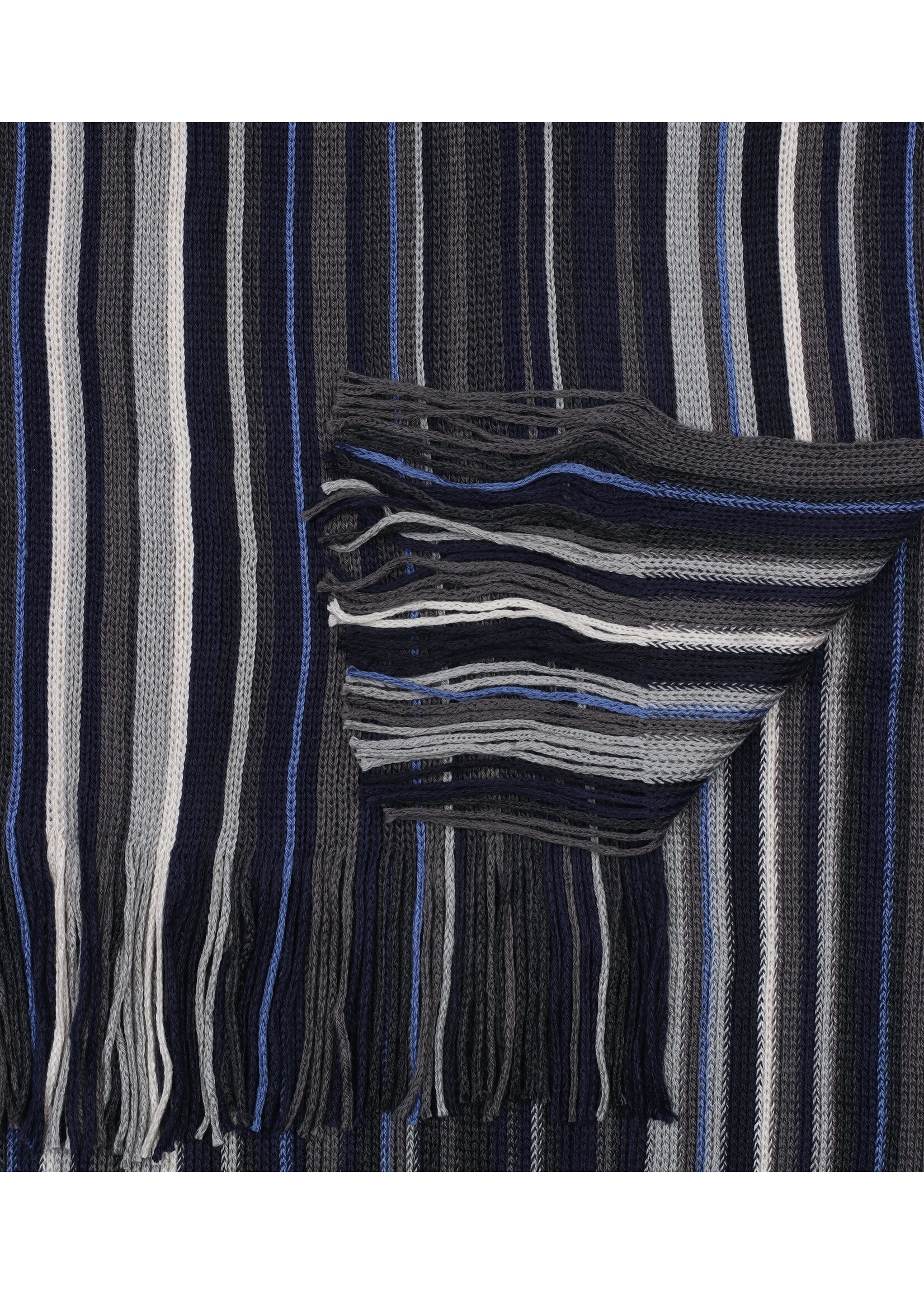 CASA MODA Foulard en tricot 2X2 à rayures Taupe/Bleu
