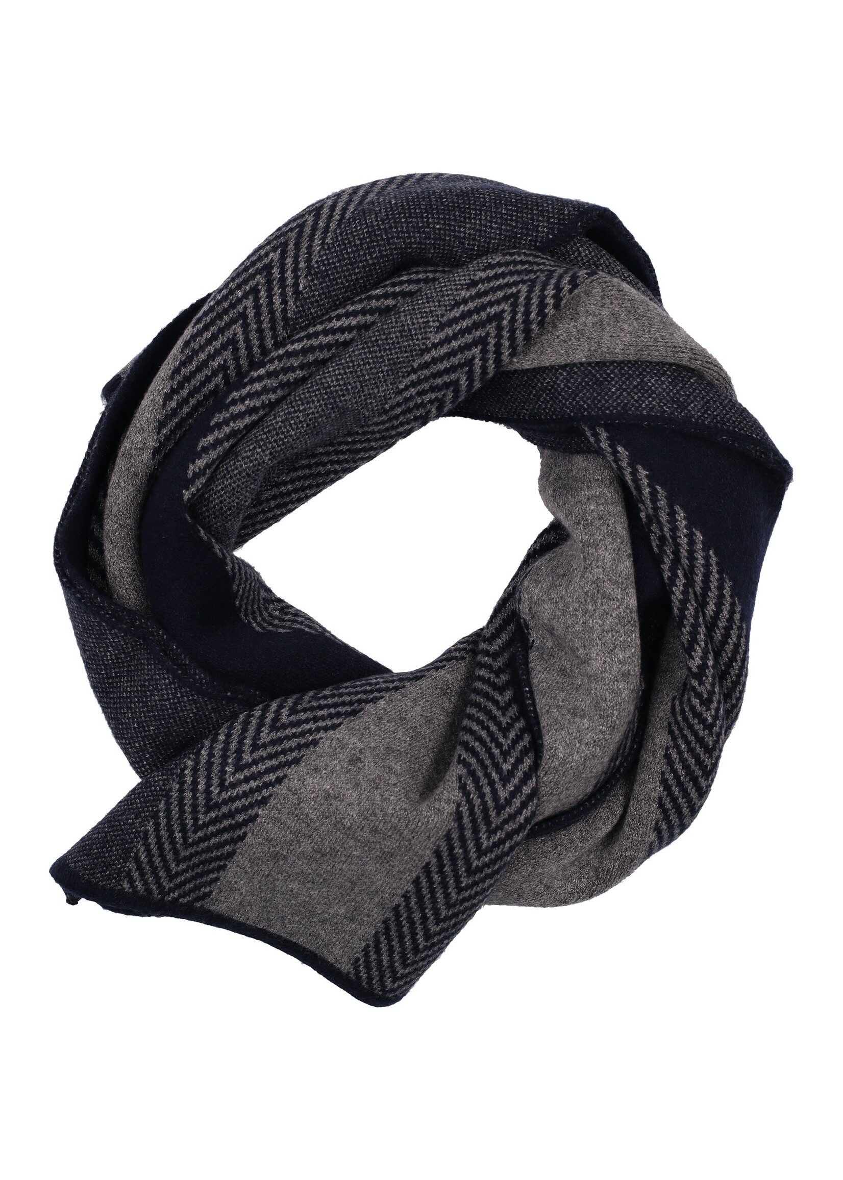 CASA MODA Men's reversible herringbone scarf