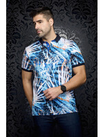 AU NOIR Chandail polo imprimé pour homme Amazonia-TURQUOISE