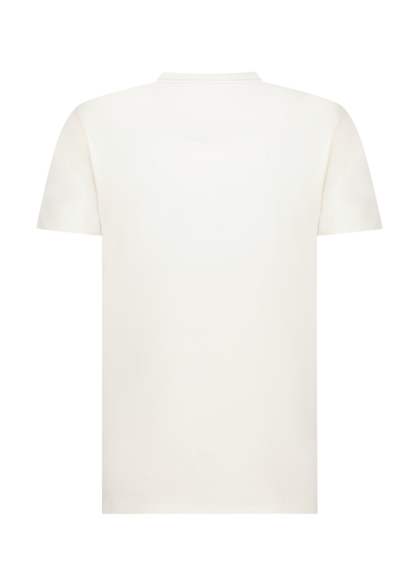 A FISH NAMED FRED T-shirt avec imprimé Paradise Club-Blanc cassé