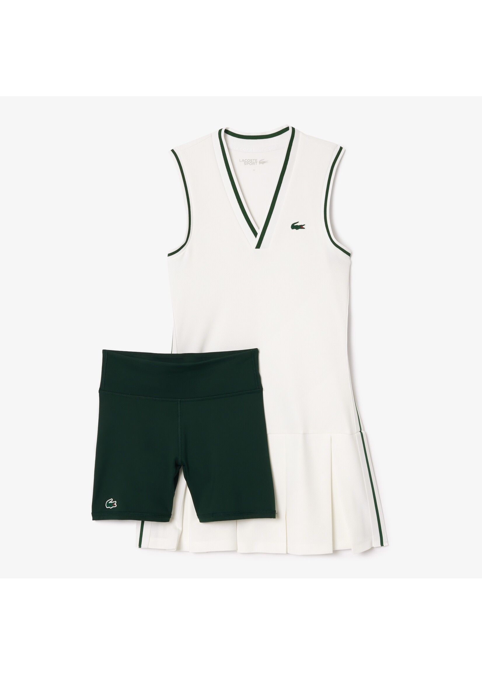 LACOSTE Robe de tennis Série Héritage pour femme-BLANC