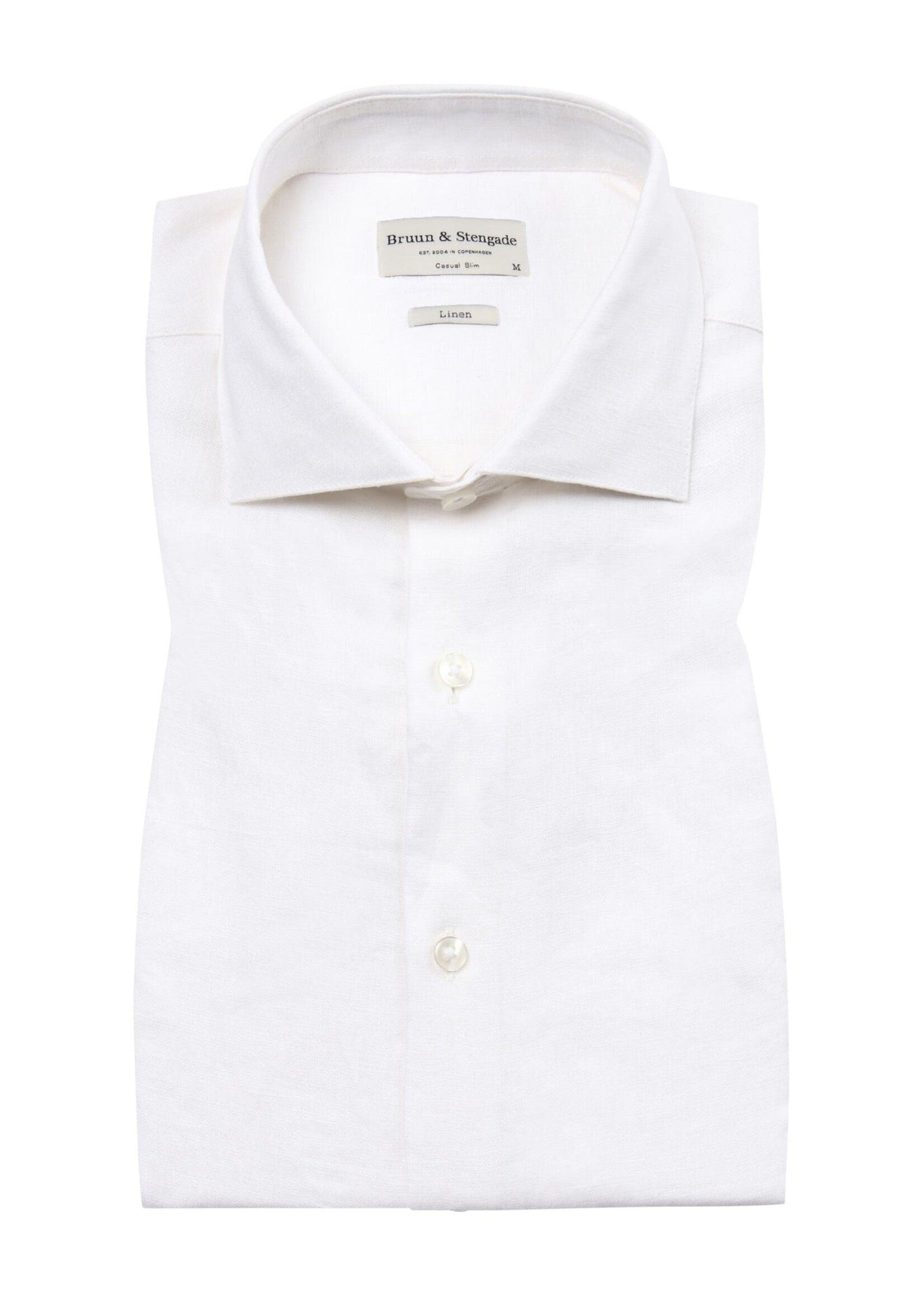 BRUUN & STENGADE BS SEVILLA CASUAL SLIM FIT SHIRT - WHITE