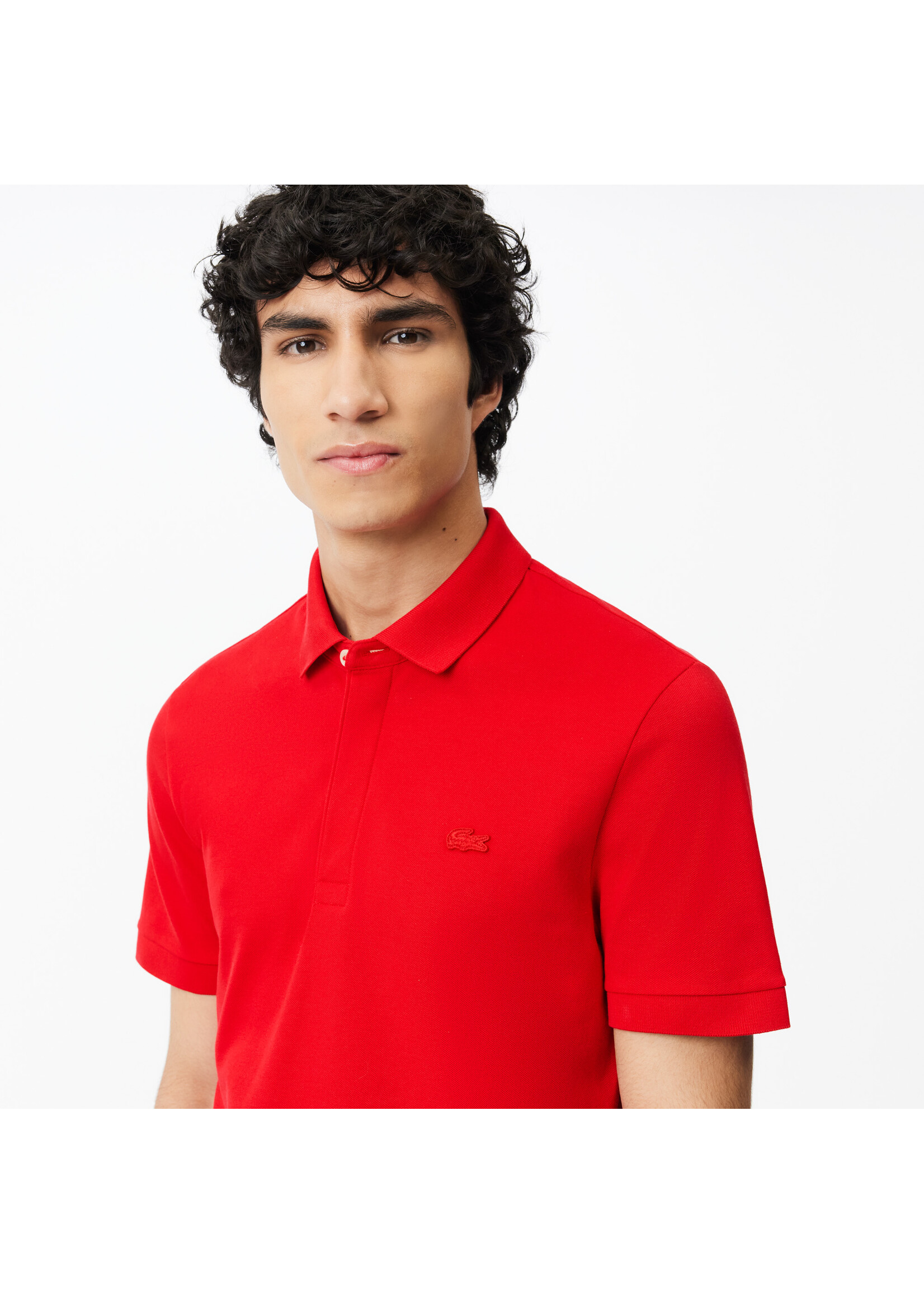 LACOSTE Polo Smart Paris en piqué de coton stretch pour homme-ROUGE