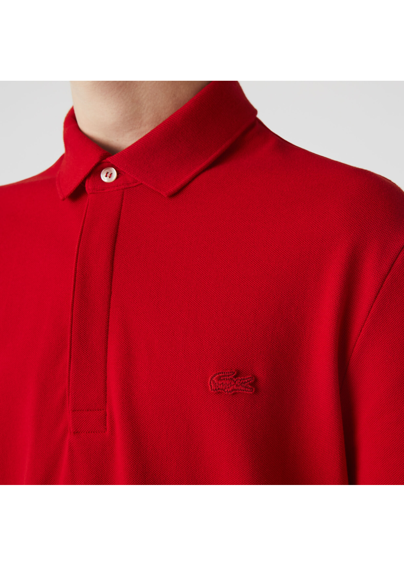 LACOSTE Polo Smart Paris en piqué de coton stretch pour homme-ROUGE
