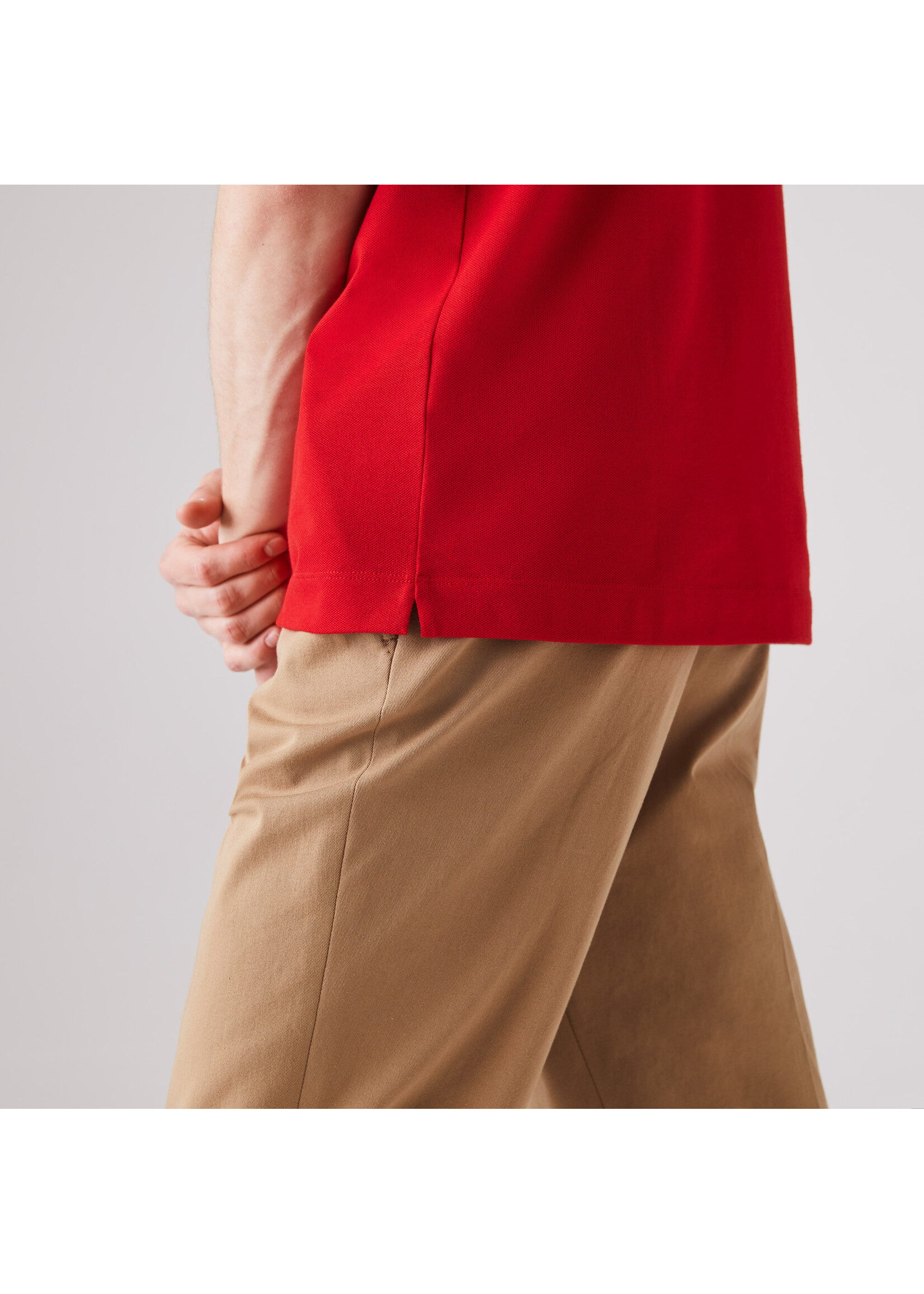 LACOSTE Polo Smart Paris en piqué de coton stretch pour homme-ROUGE