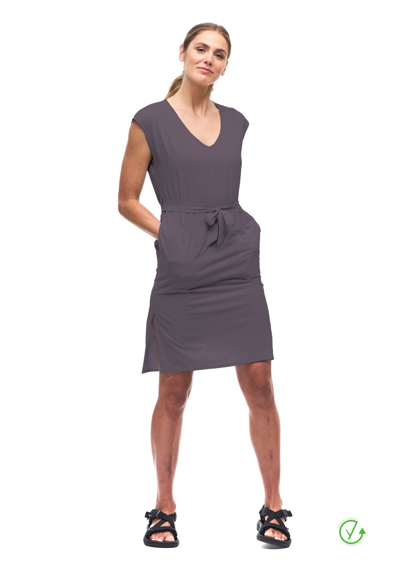 INDYEVA Robe tissée légère avec ceinture Fig-ANYA