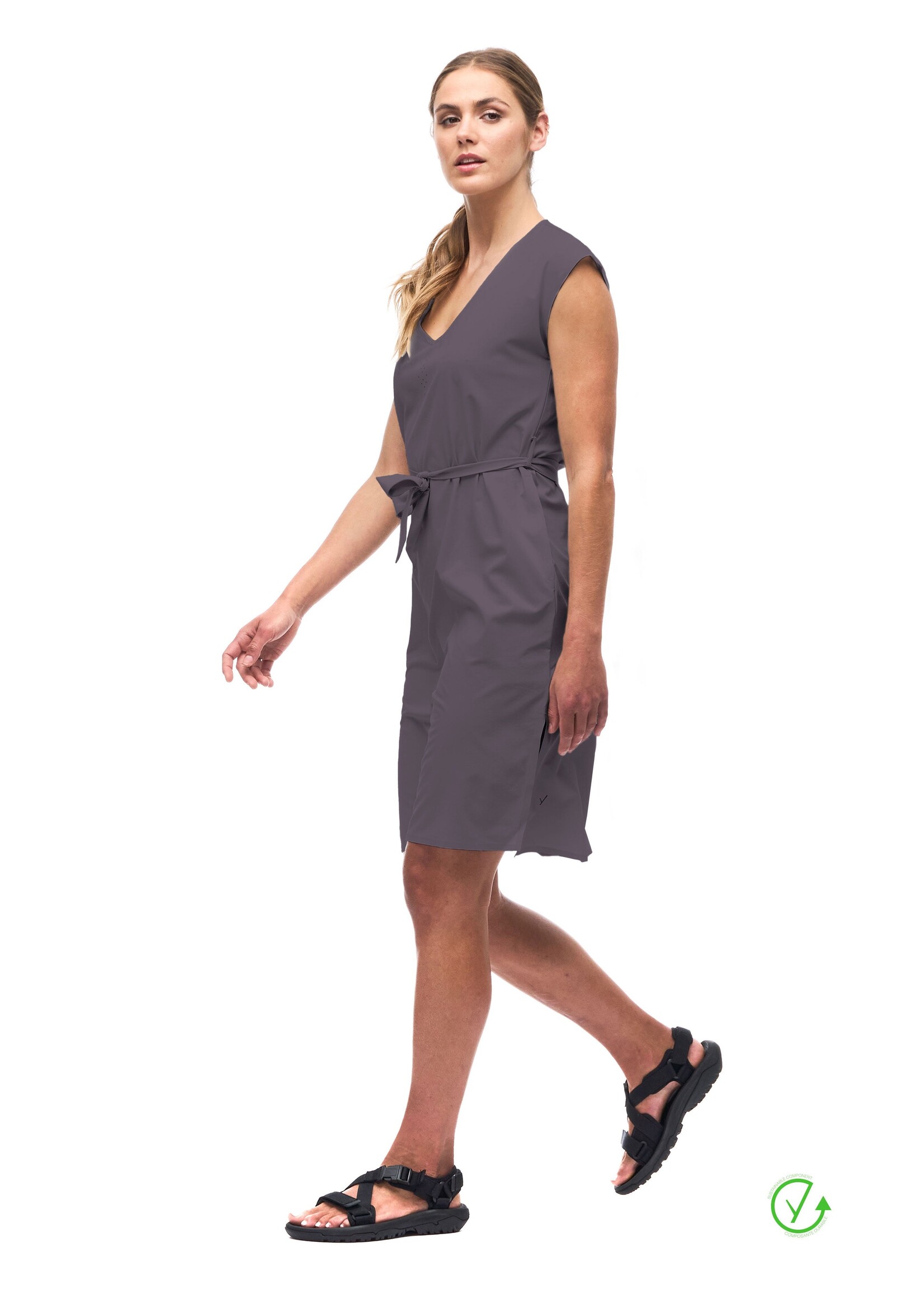 INDYEVA Robe tissée légère avec ceinture Fig-ANYA