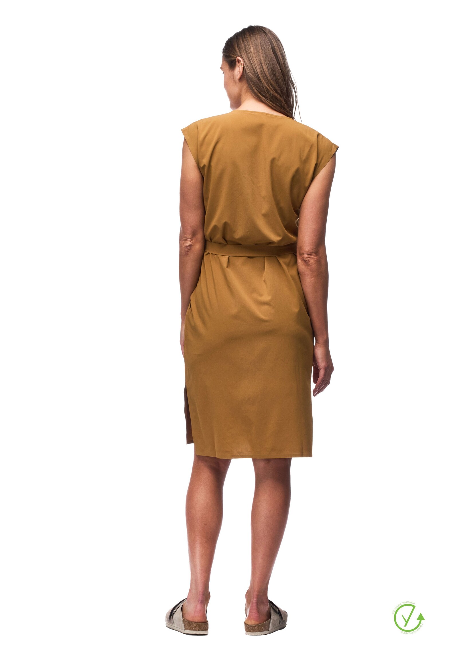 INDYEVA Robe tissée légère avec ceinture Bronze-ANYA