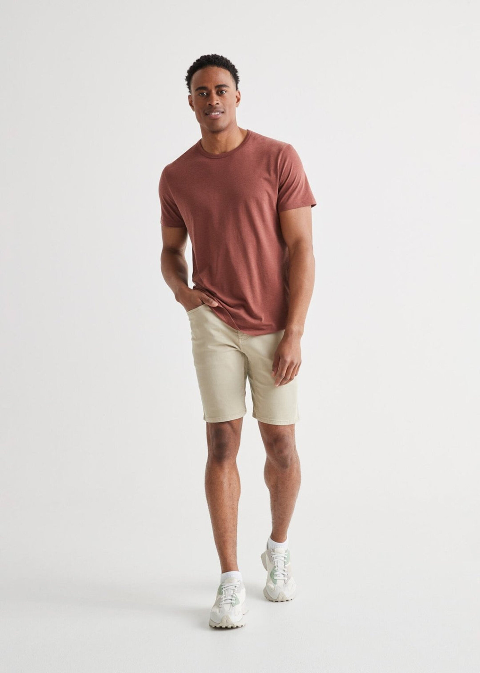 DUER Bermuda extensible coupe ajustée-Lin