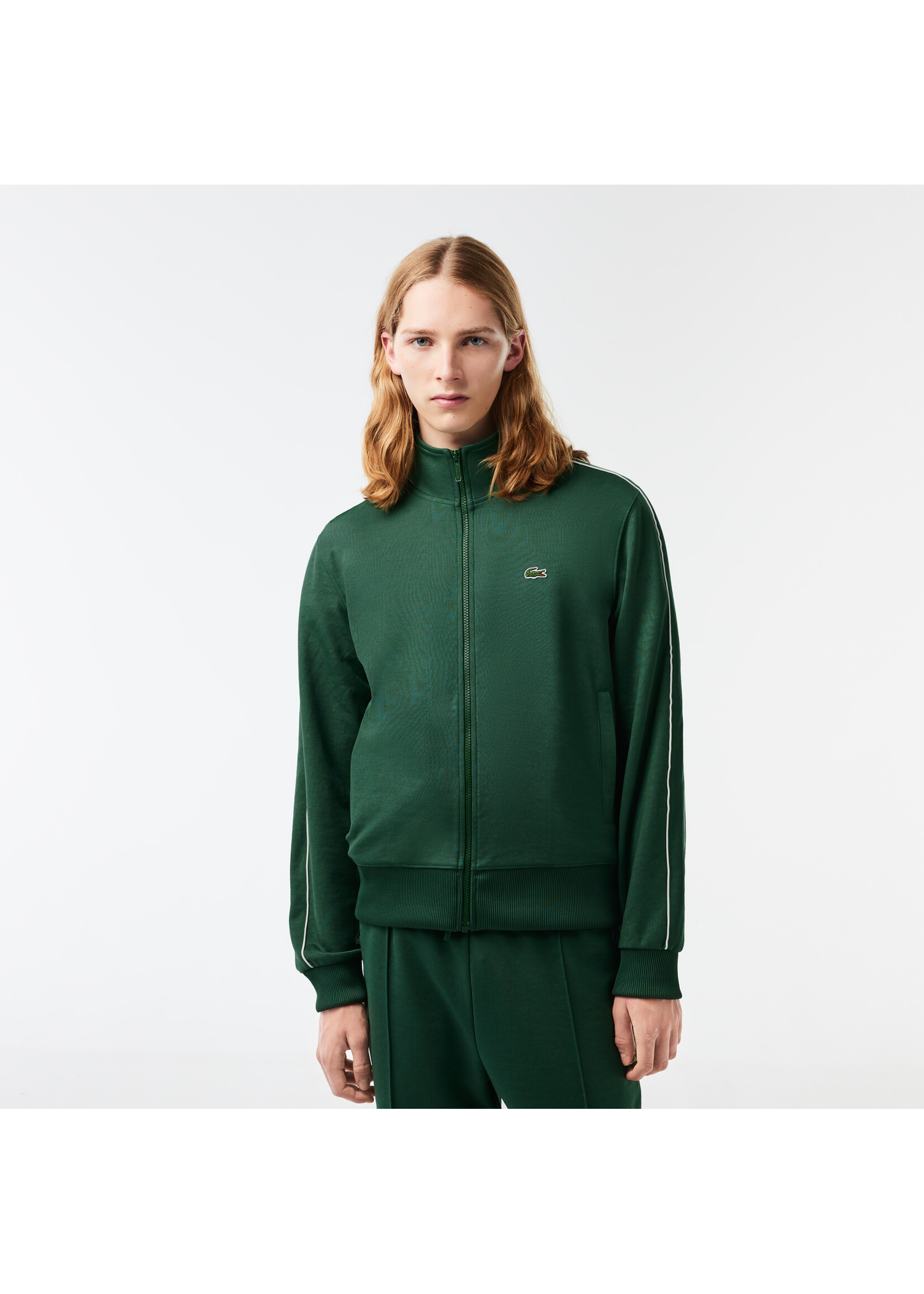 LACOSTE Veste de survetement Paris en pique pour homme VERT PIN