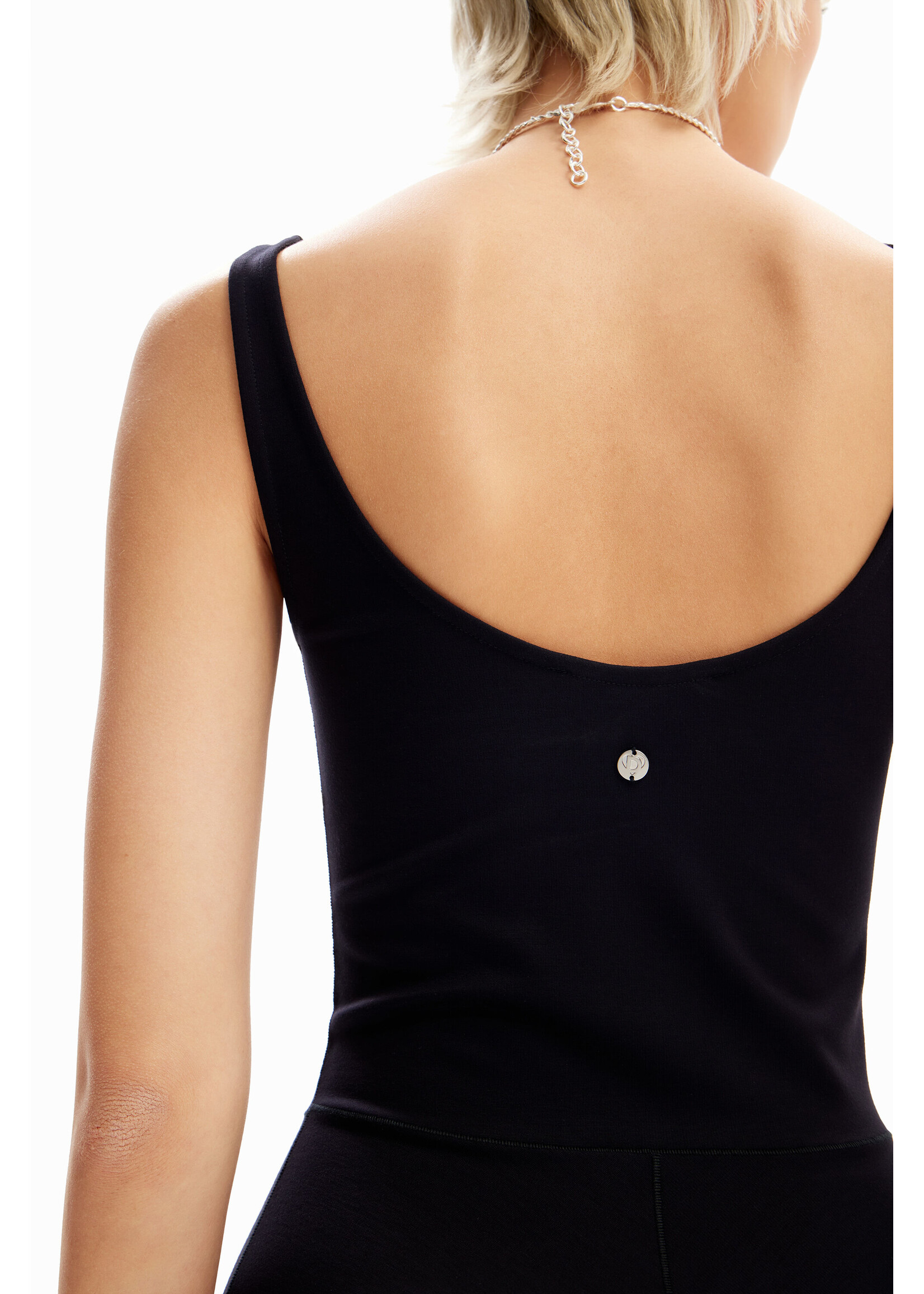 DESIGUAL Robe midi unie à bretelles-NOIR
