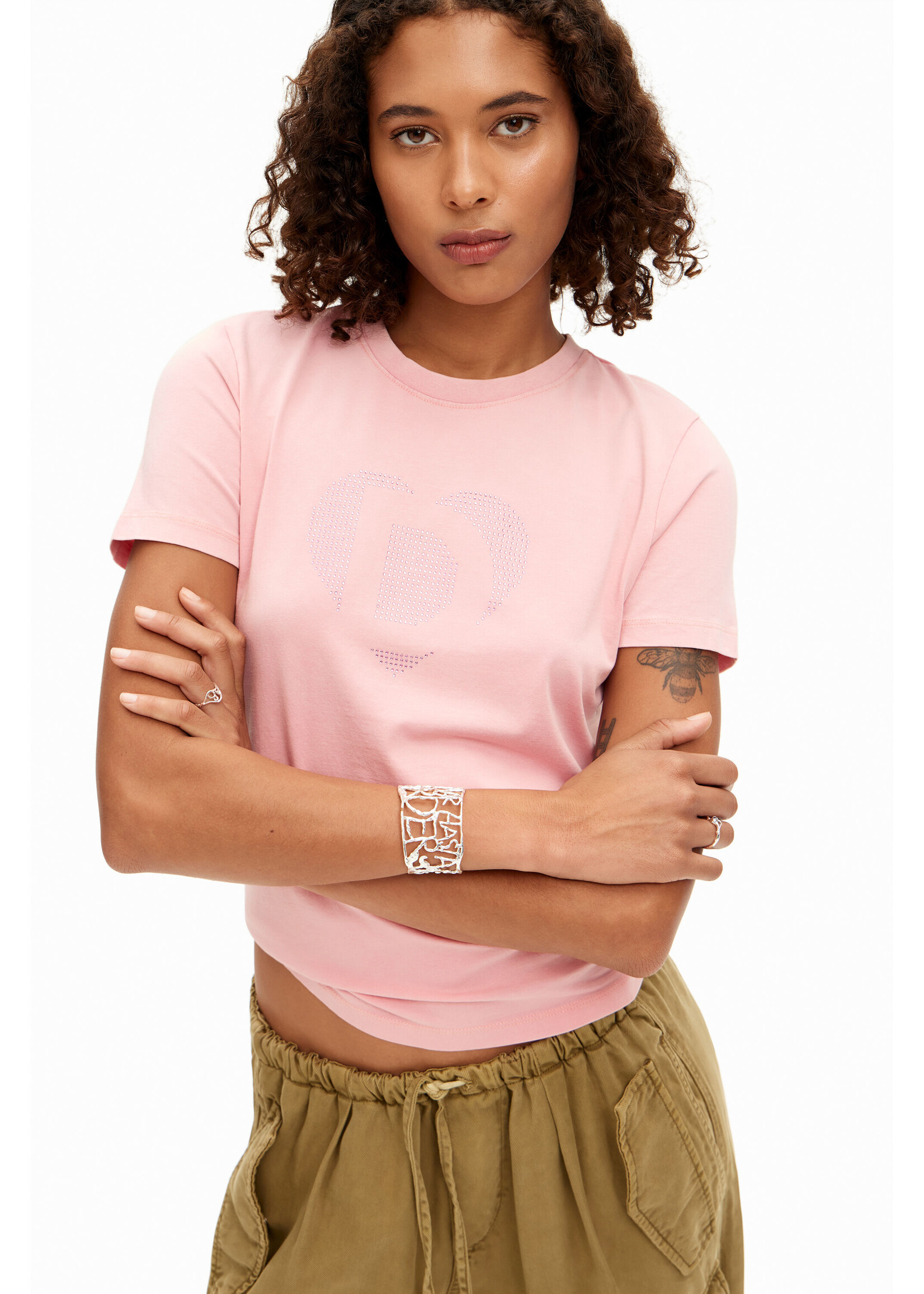 DESIGUAL Rhinestone imagotype T-shirt