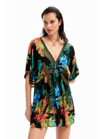 DESIGUAL Robe tunique tropicale-NOIR