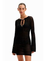 DESIGUAL Robe de plage courte en dentelle NOIR