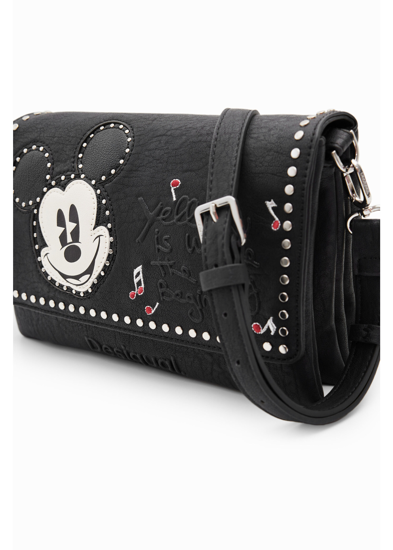 DESIGUAL Sac à bandoulière M clous Mickey Mouse-NOIR