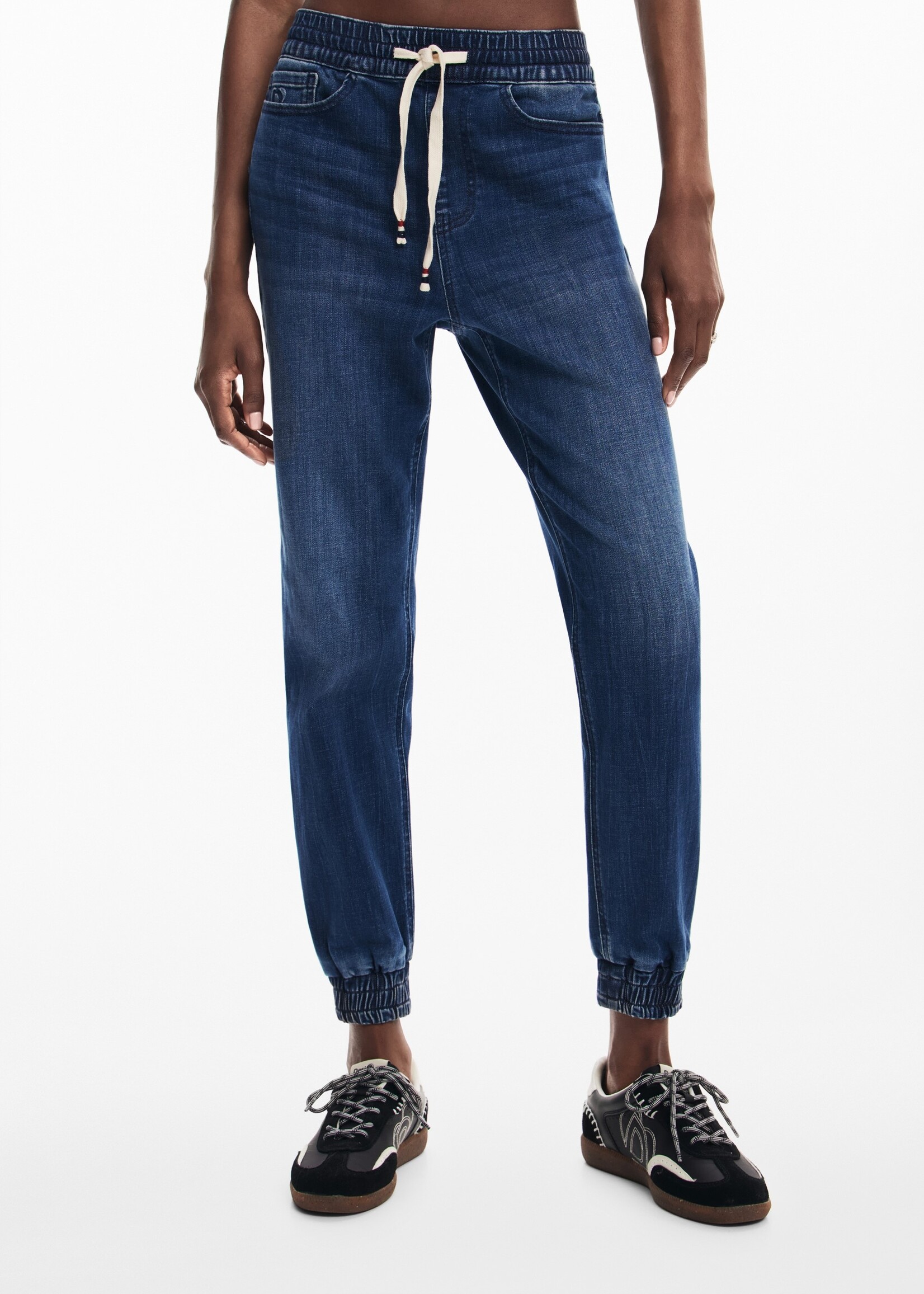 DESIGUAL Pantalon jogger en tissu denim-Bleu