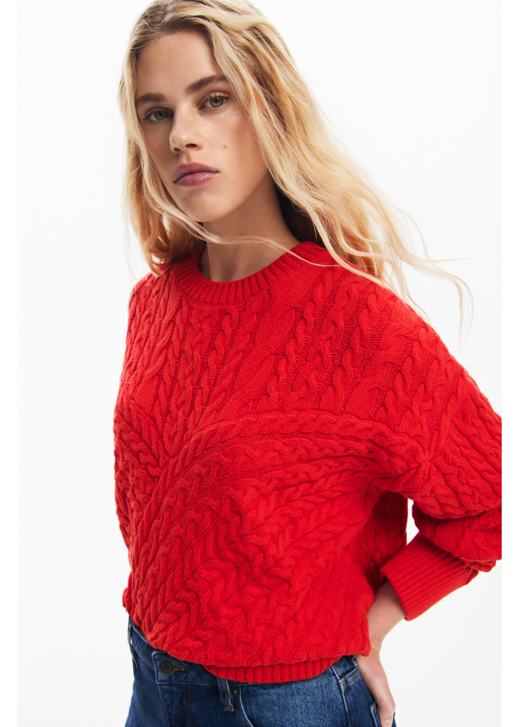 DESIGUAL Pull en maille à reliefs
