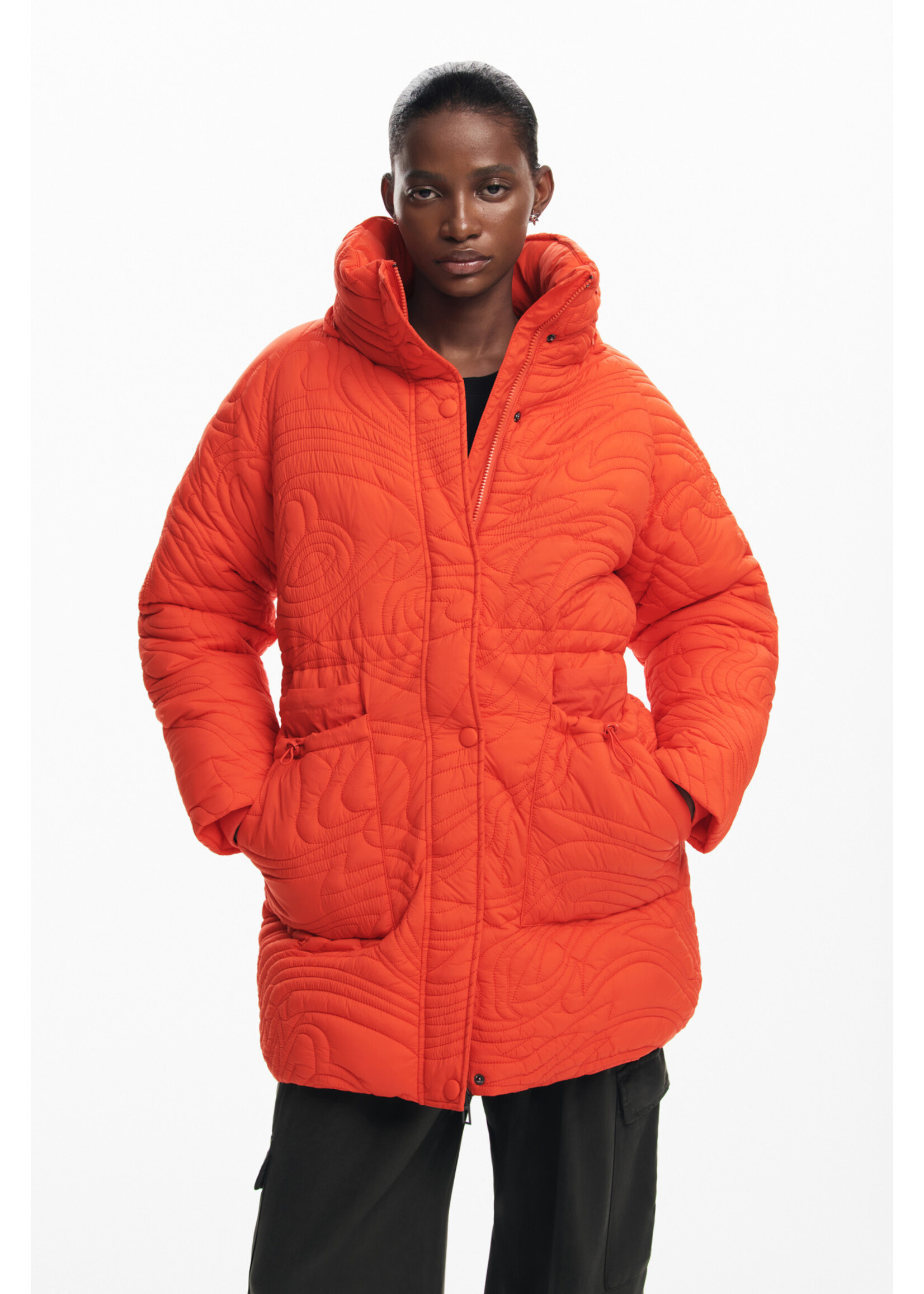 DESIGUAL Manteau matelassé texturé-Orange