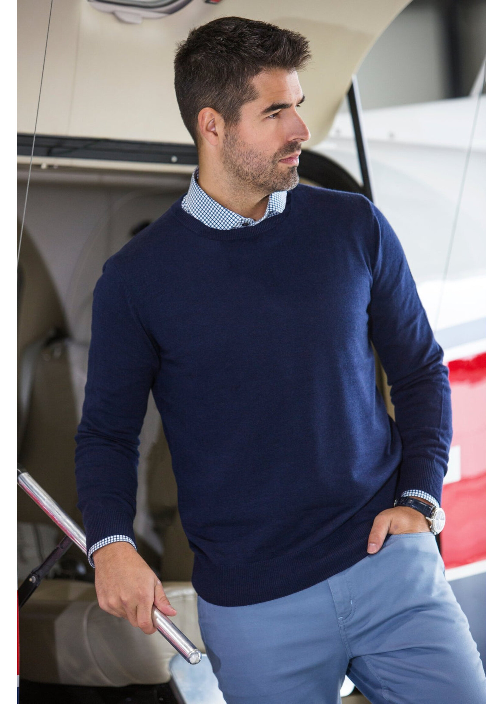 AU NOIR MERINO WOOL SWEATER | MARINI, Navy