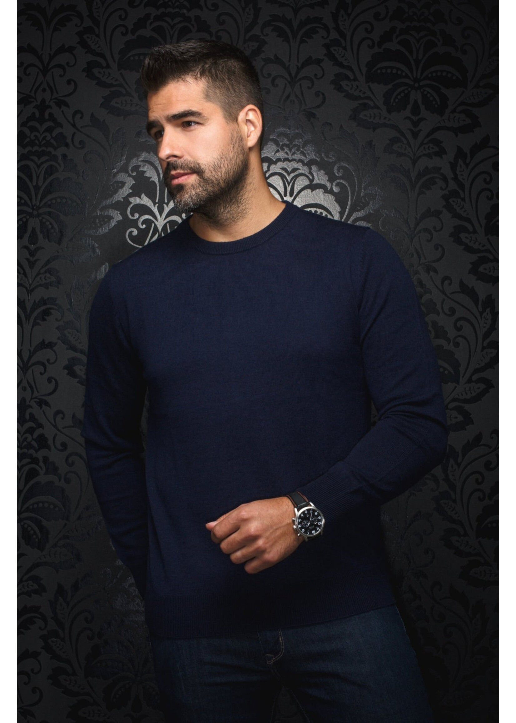 AU NOIR MERINO WOOL SWEATER | MARINI, Navy