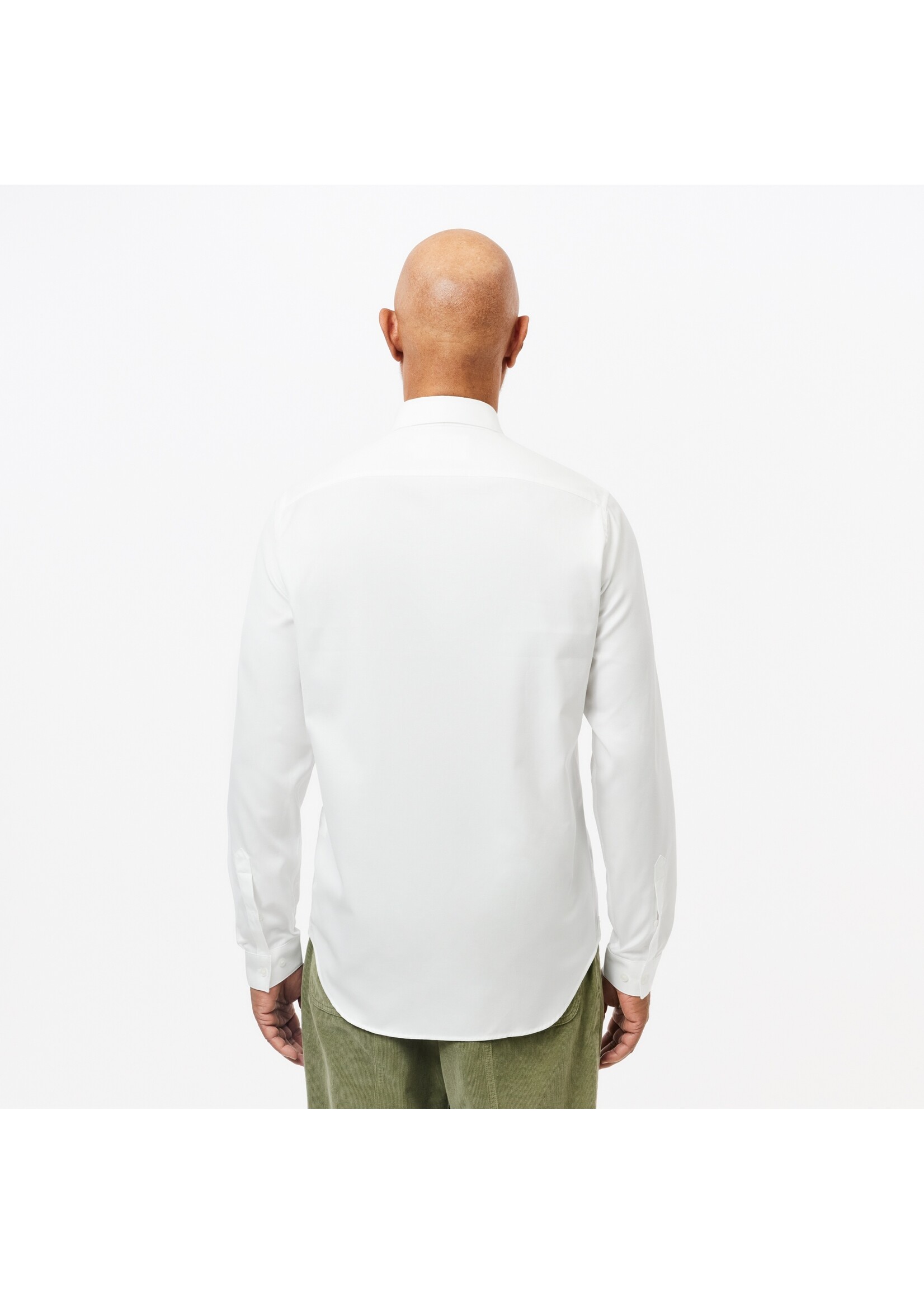 LACOSTE Chemise regular fit unie en coton premium pour homme-BLANC