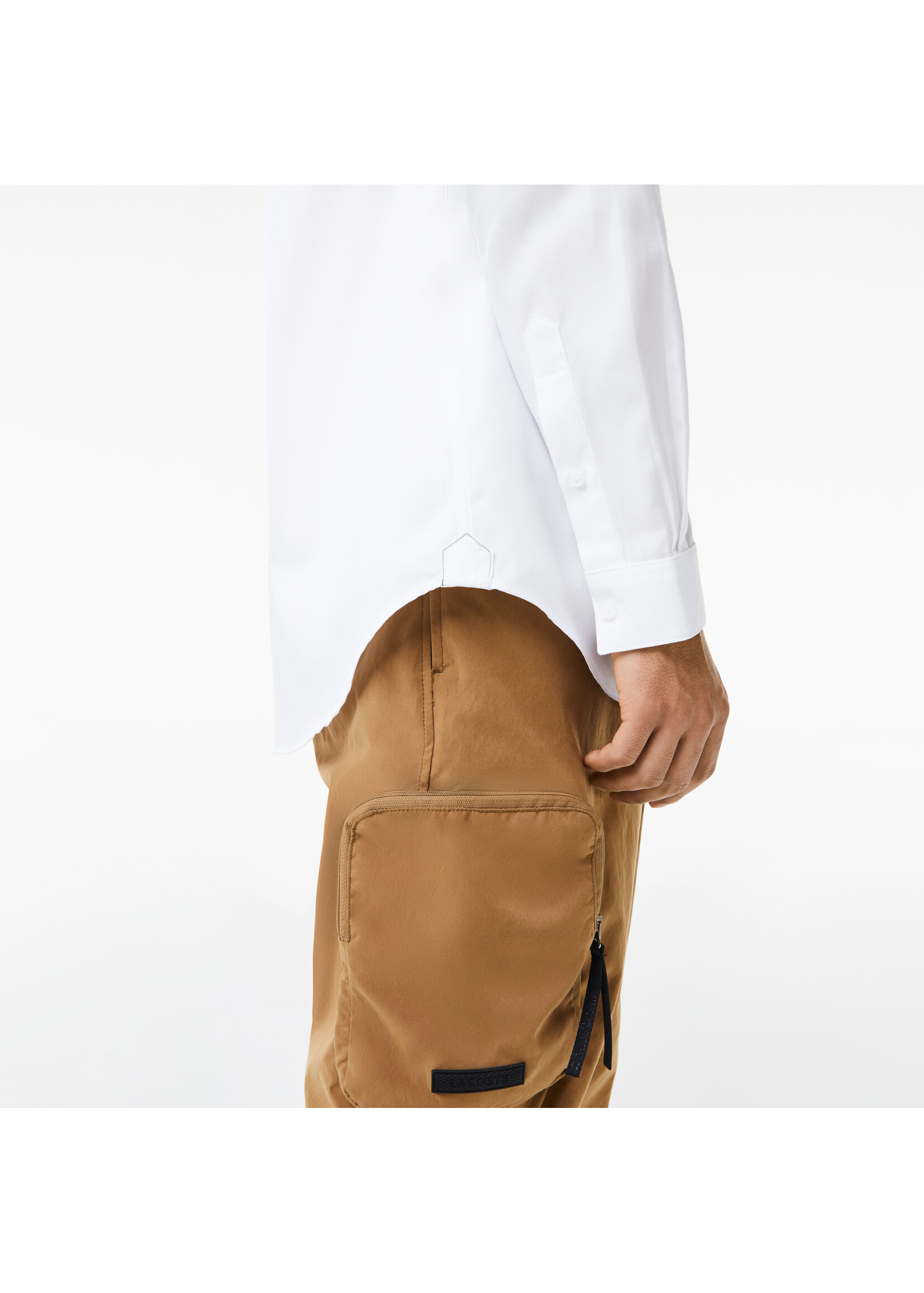 LACOSTE Chemise regular fit unie en coton premium pour homme-BLANC