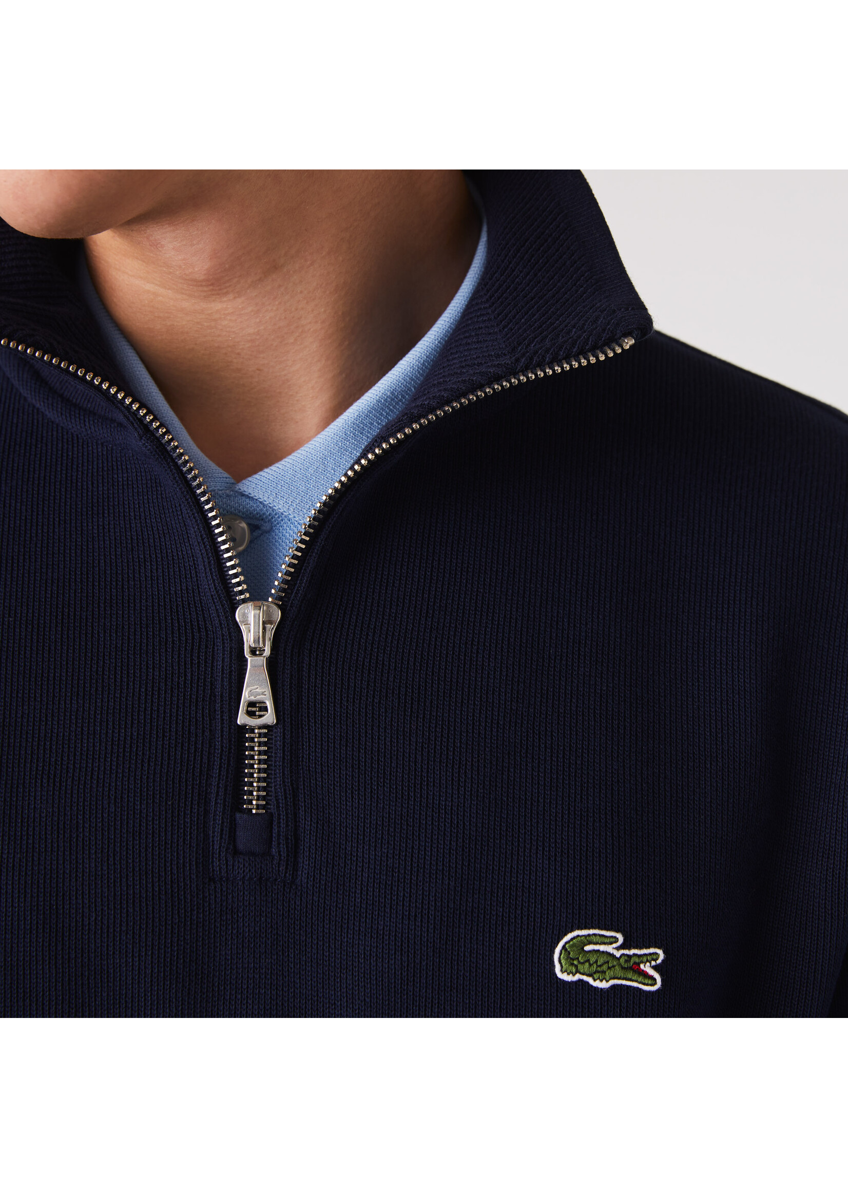 LACOSTE Men's Zip-Up High Neck Interlock Sweatshirt