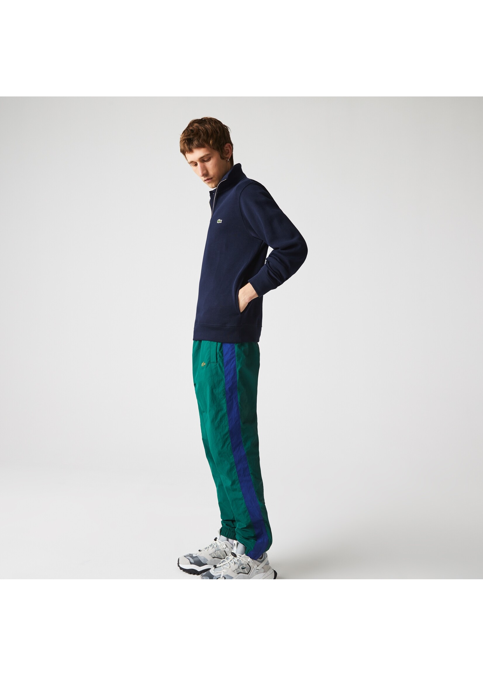 LACOSTE Men's Zip-Up High Neck Interlock Sweatshirt