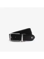 LACOSTE Ceinture réversible en cuir piqué à boucle gravée Lacoste pour homme-Noir/Marine
