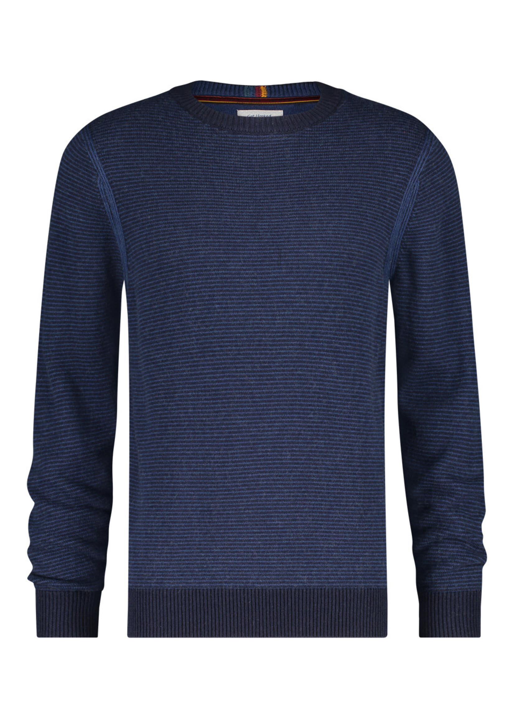A FISH NAMED FRED Chandail col rond en mélange de coton et laine pour homme-Marine