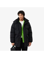 LACOSTE Doudoune mi-longue déperlante en duvet avec capuche amovible pour homme-NOIR