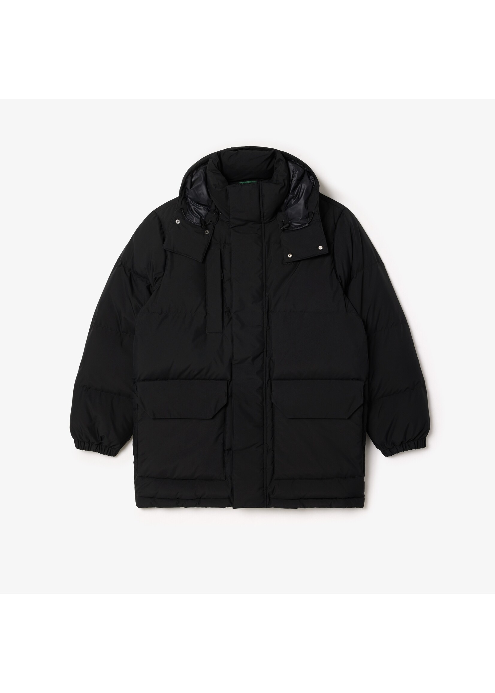 LACOSTE Doudoune mi-longue déperlante en duvet avec capuche amovible pour homme-NOIR