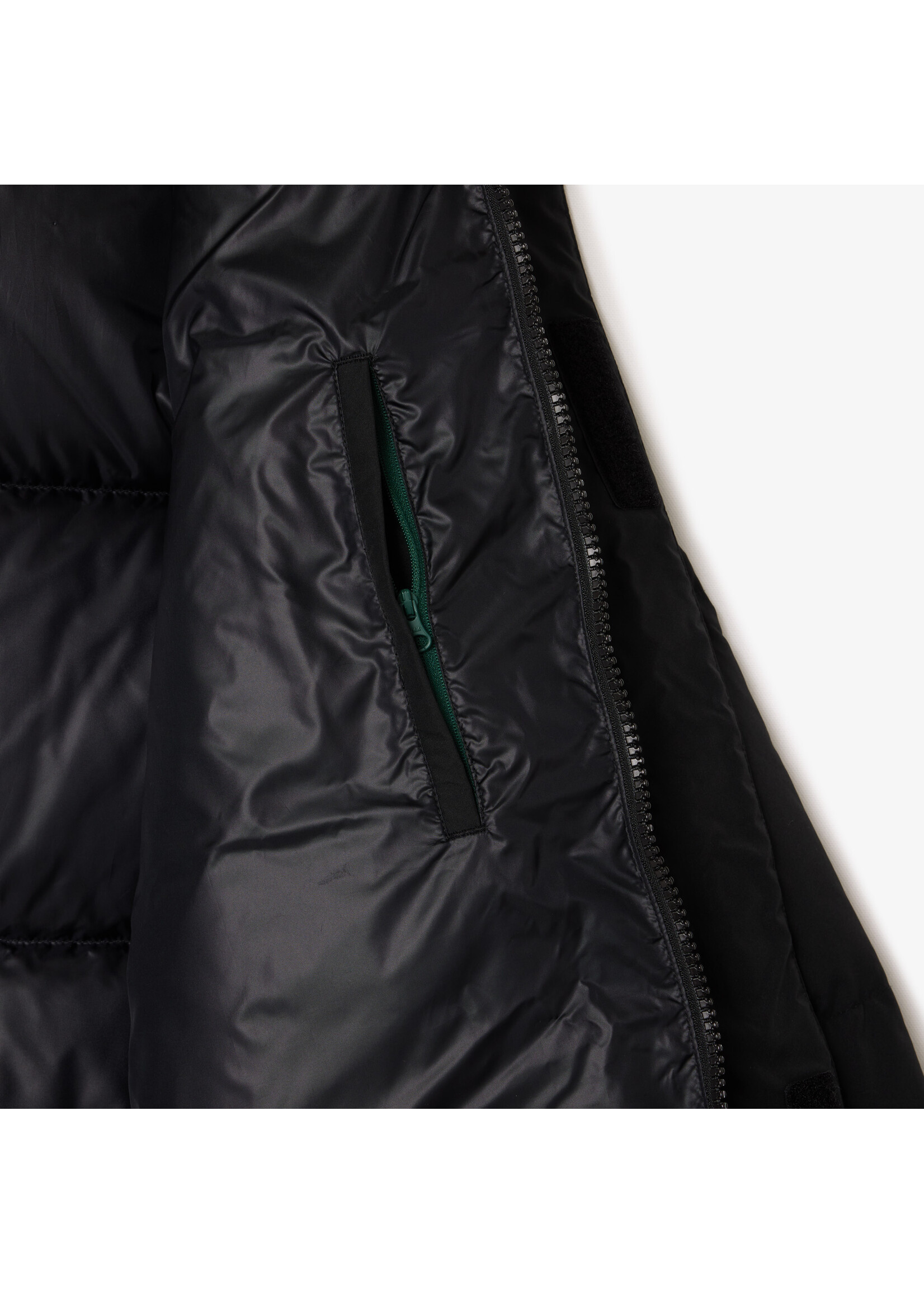 LACOSTE Doudoune mi-longue déperlante en duvet avec capuche amovible pour homme-NOIR