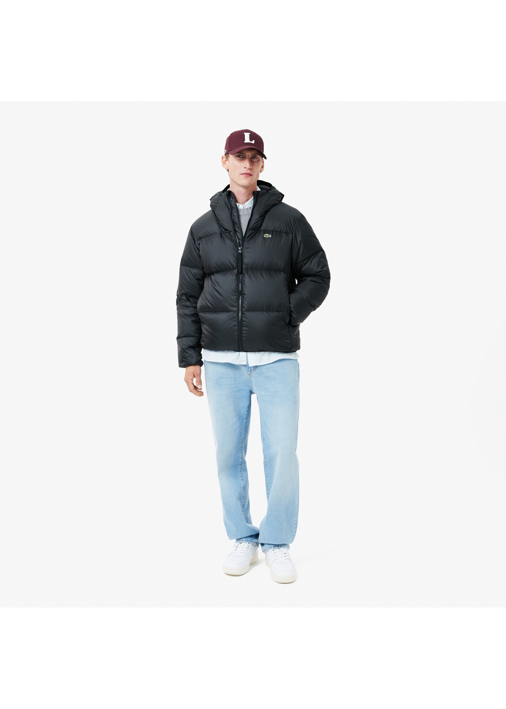 LACOSTE Short Water Repellent Hooded Puffed Jacket