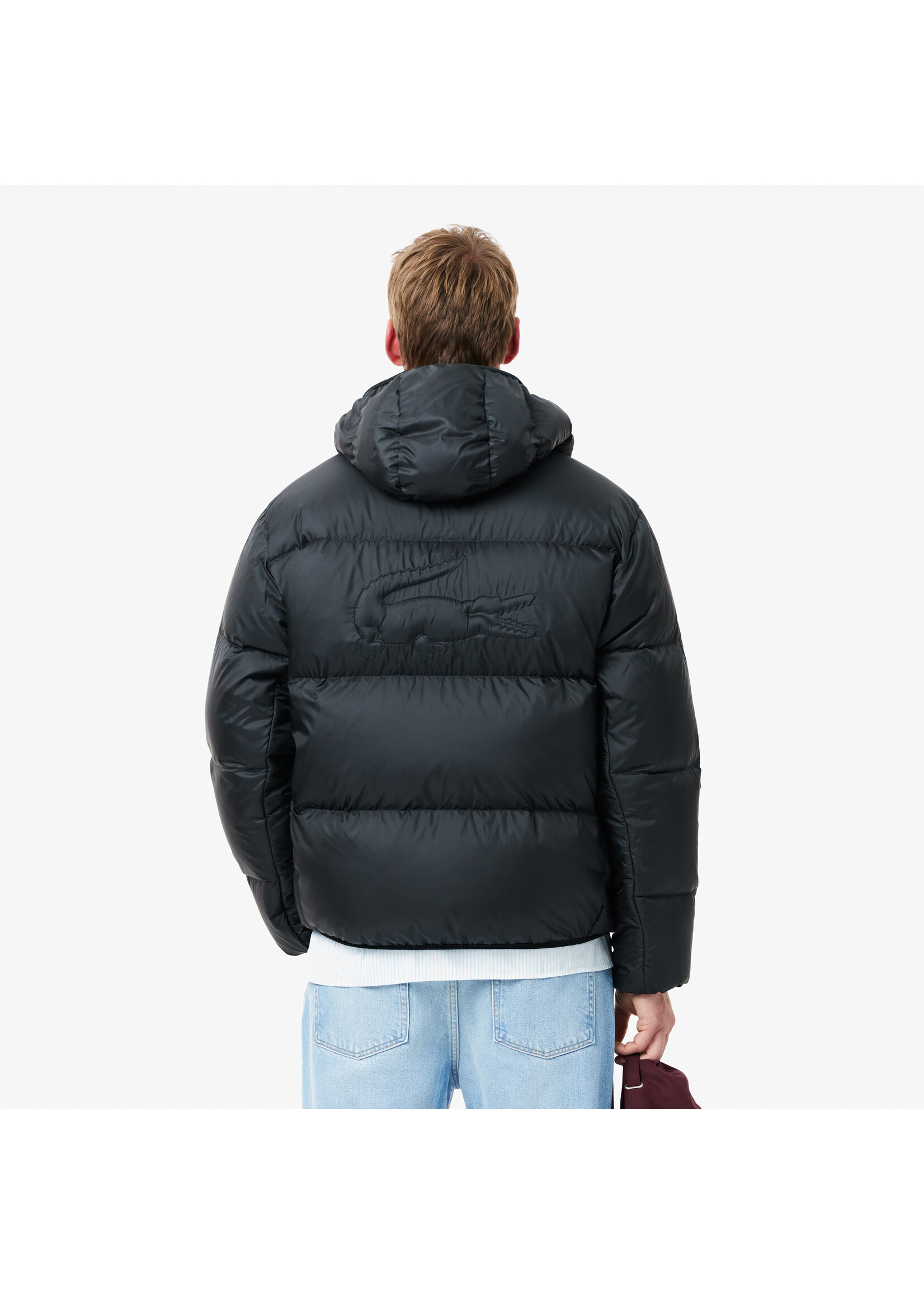 LACOSTE Short Water Repellent Hooded Puffed Jacket