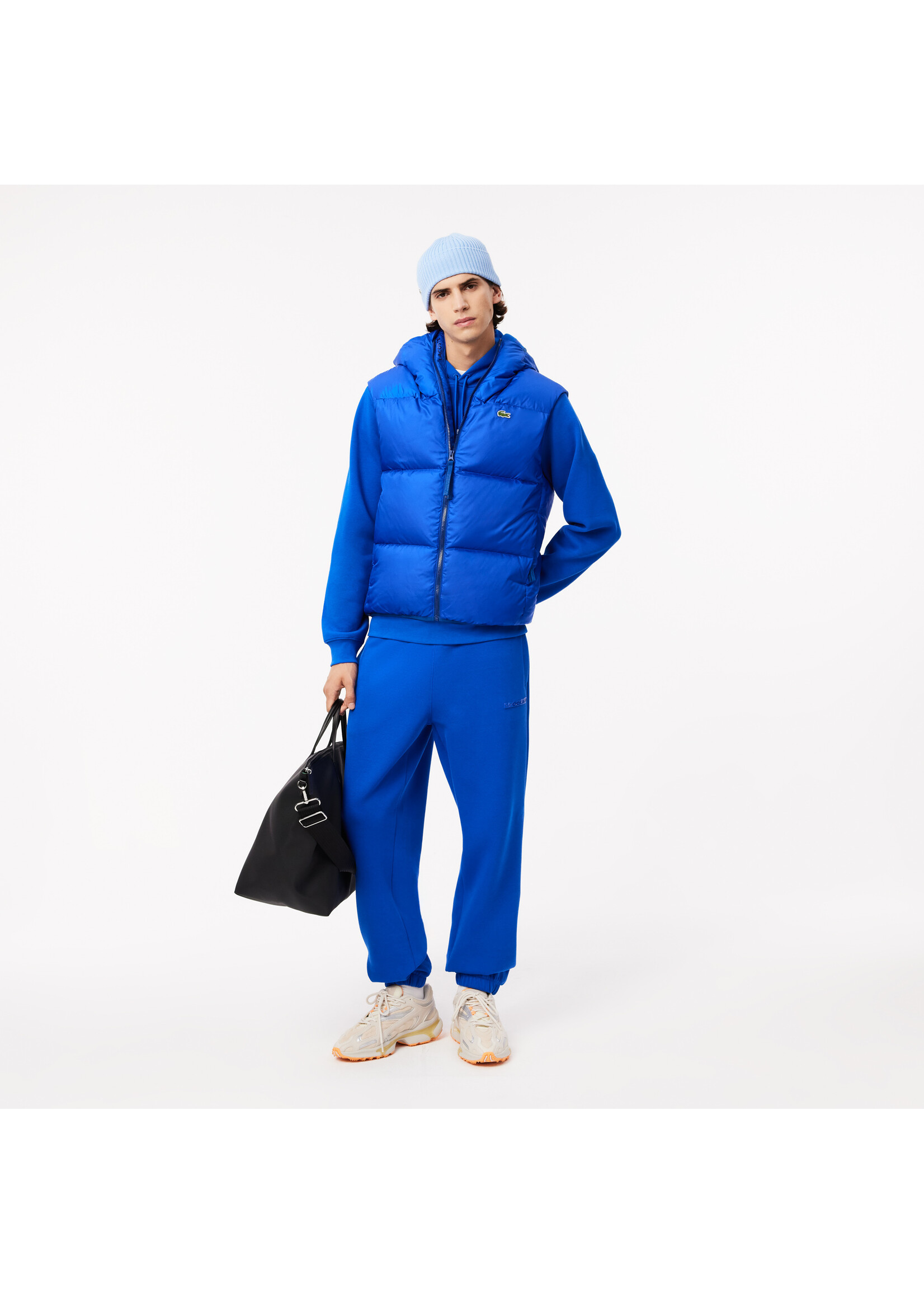 LACOSTE Veste matelassée en duvet à capuche pour homme-BLEU