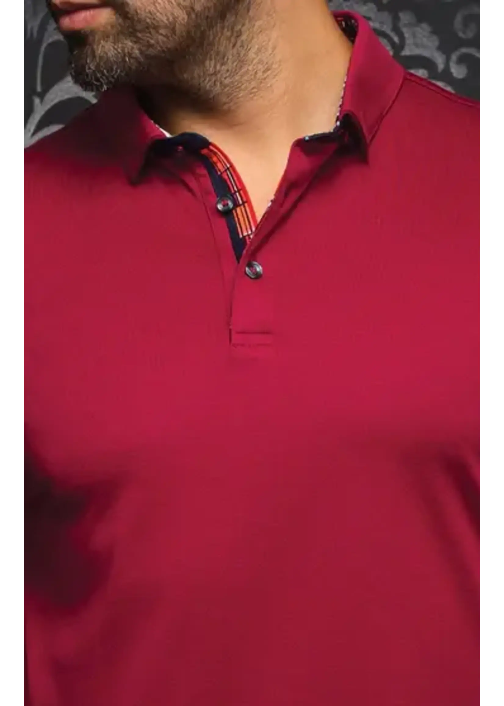 AU NOIR Chandail polo manches longues FALCON-Cabernet